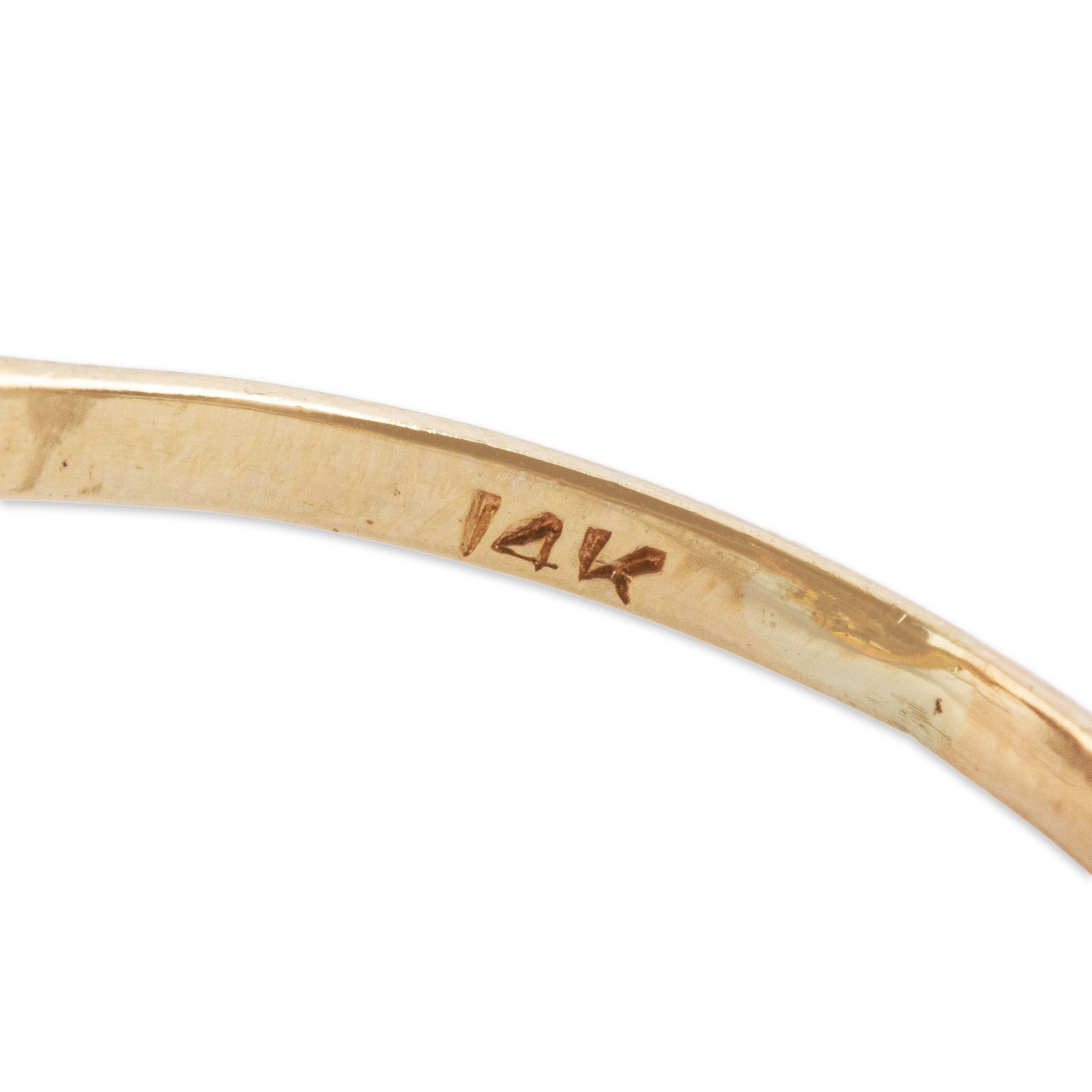 Vintage 14k Yellow Gold 1.5ct Amethyst Diamond Oval Halo Cocktail Ring - Hallmark view