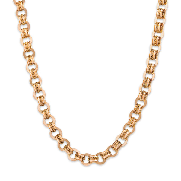 Antique Victorian 10k Rosy Yellow Gold Book Chain Necklace 19.5