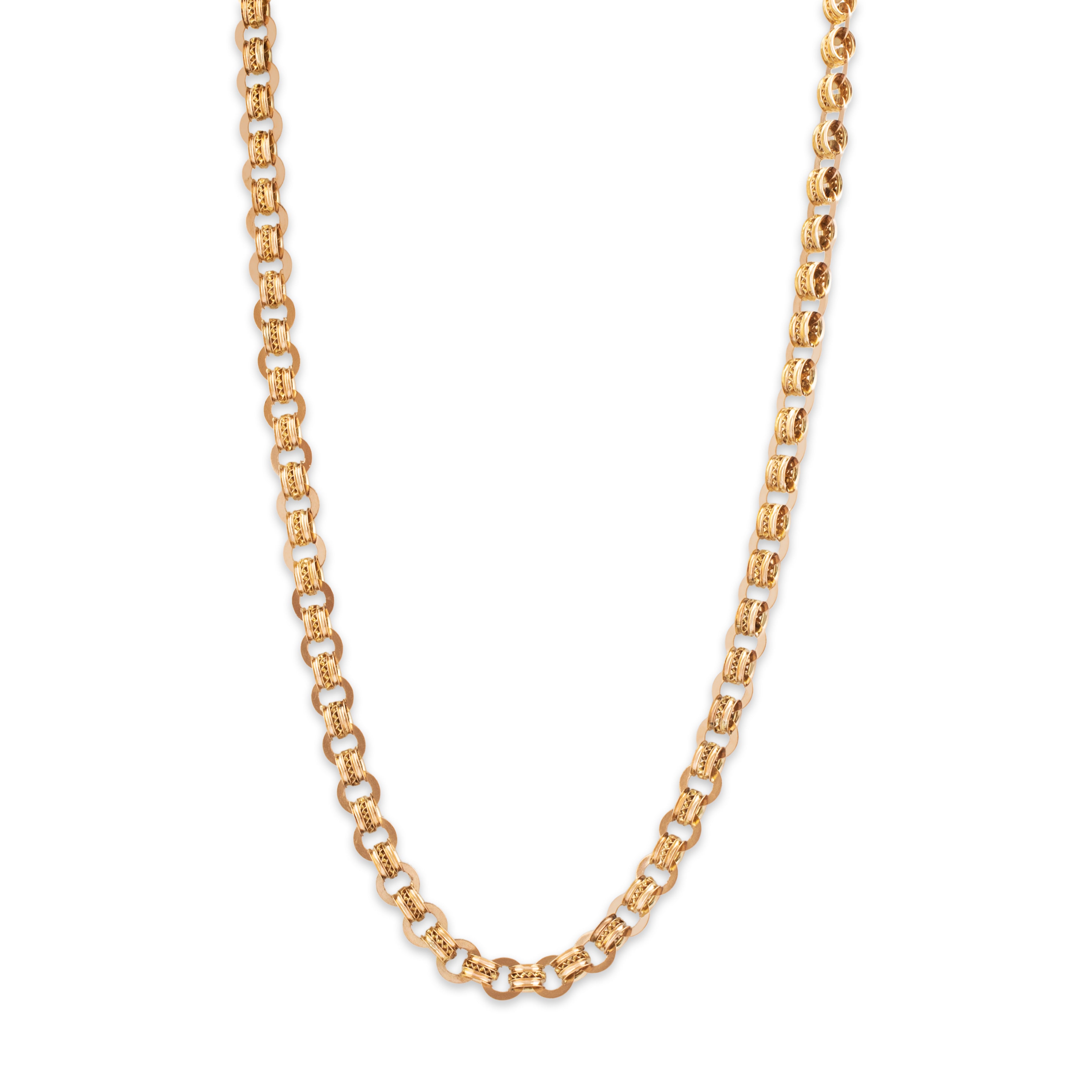 Antique Victorian 10k Rosy Yellow Gold Book Chain Necklace 19.5