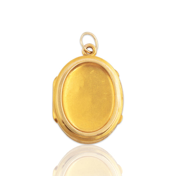 Antique 14k Yellow Gold Incredible Classic Oval Locket Pendant