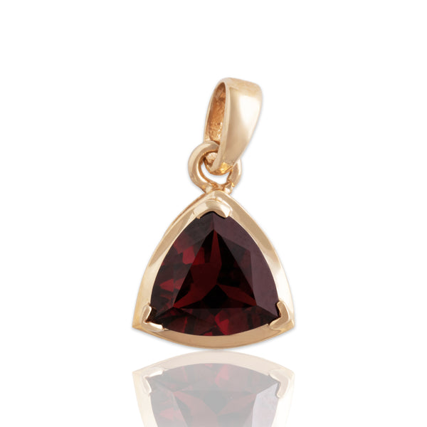 Vintage 10k Yellow Gold 2.1ct Garnet Crimson Trilliant Pendant