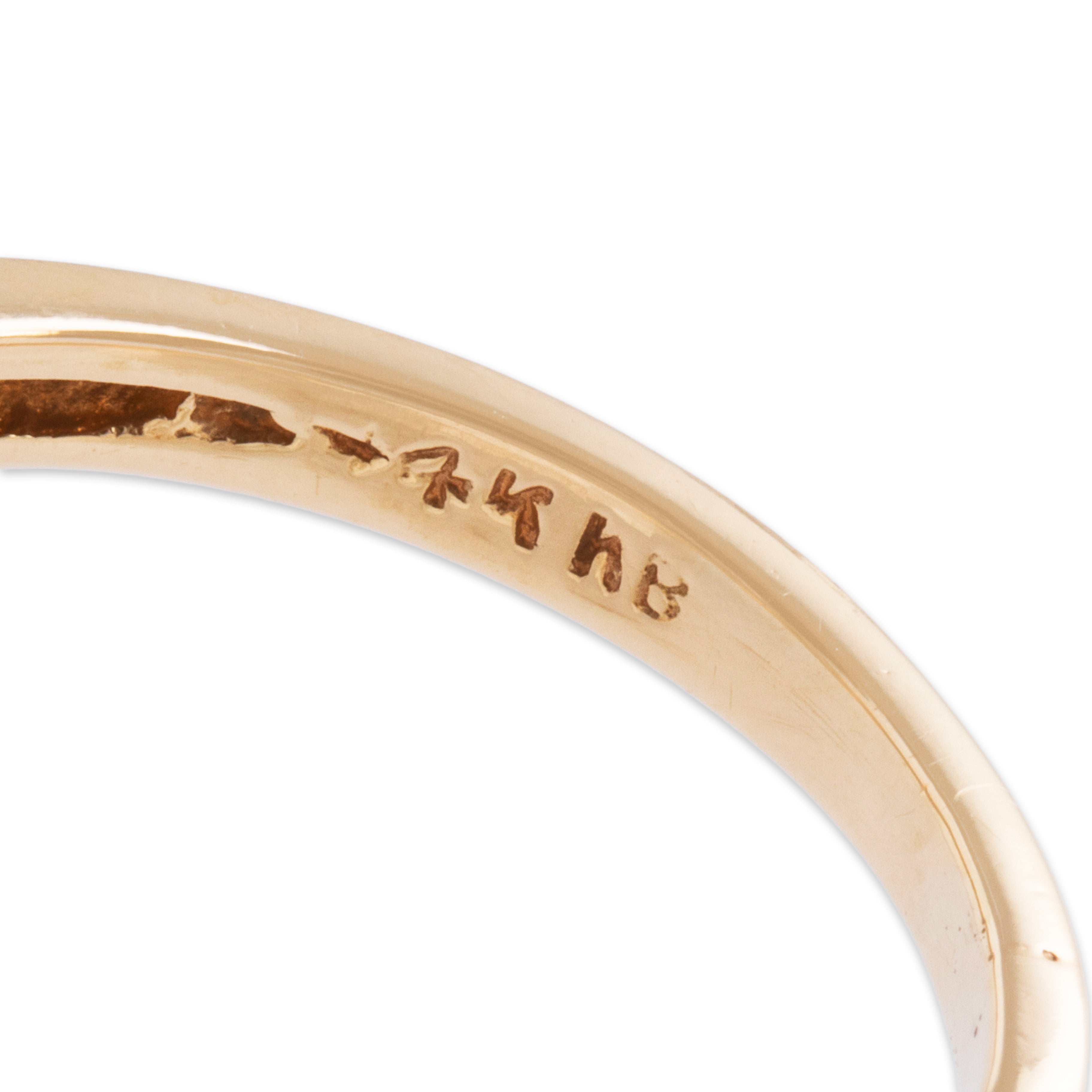 Vintage 14k Yellow Gold Pearl Elegant Solitaire Ring - Hallmark view