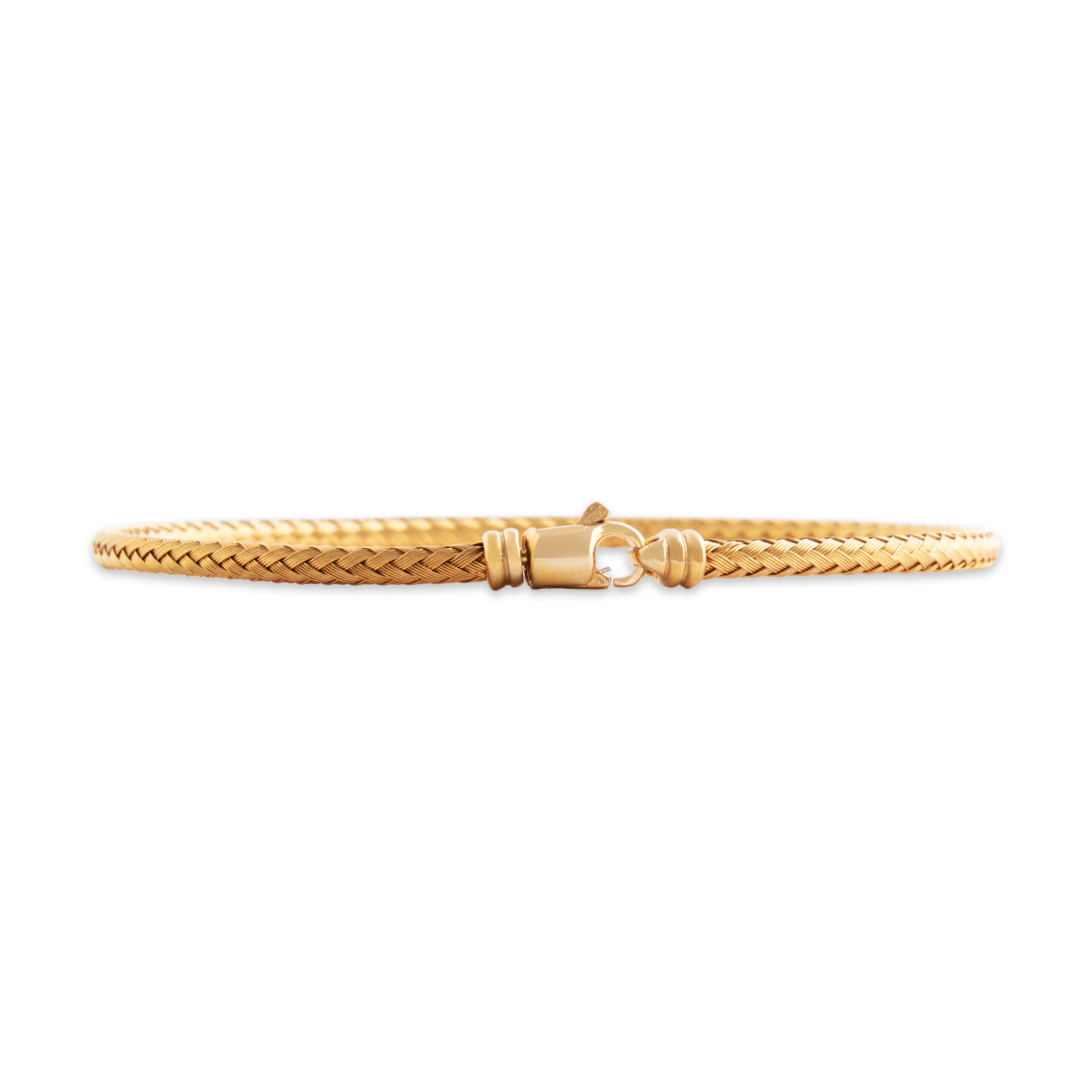 Vintage Italian 14k Yellow Gold Braided Woven Bracelet - Back view