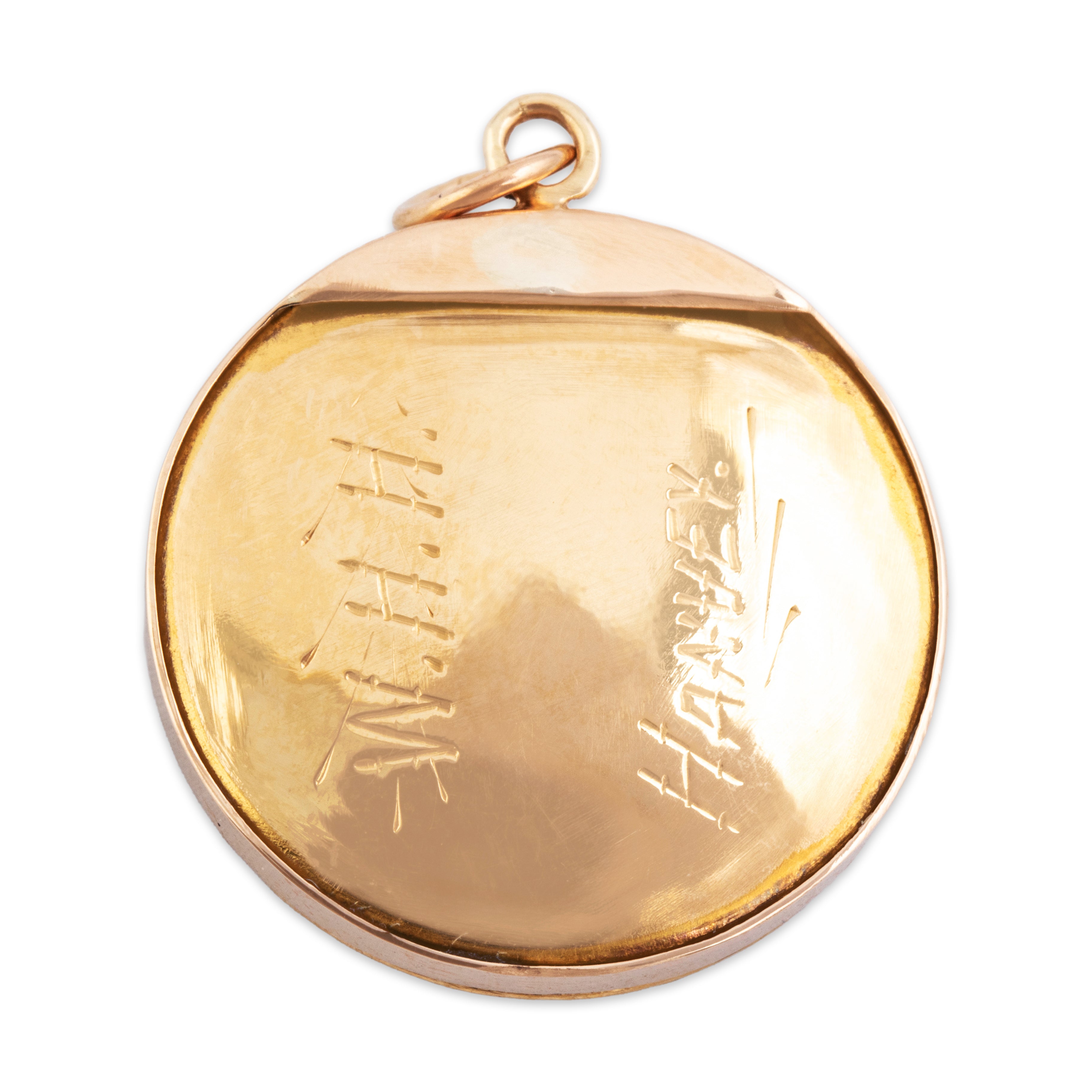 Antique Rare 14k & 18k Yellow Gold Incredible Floral Micromosaic Pendant - Hallmark view