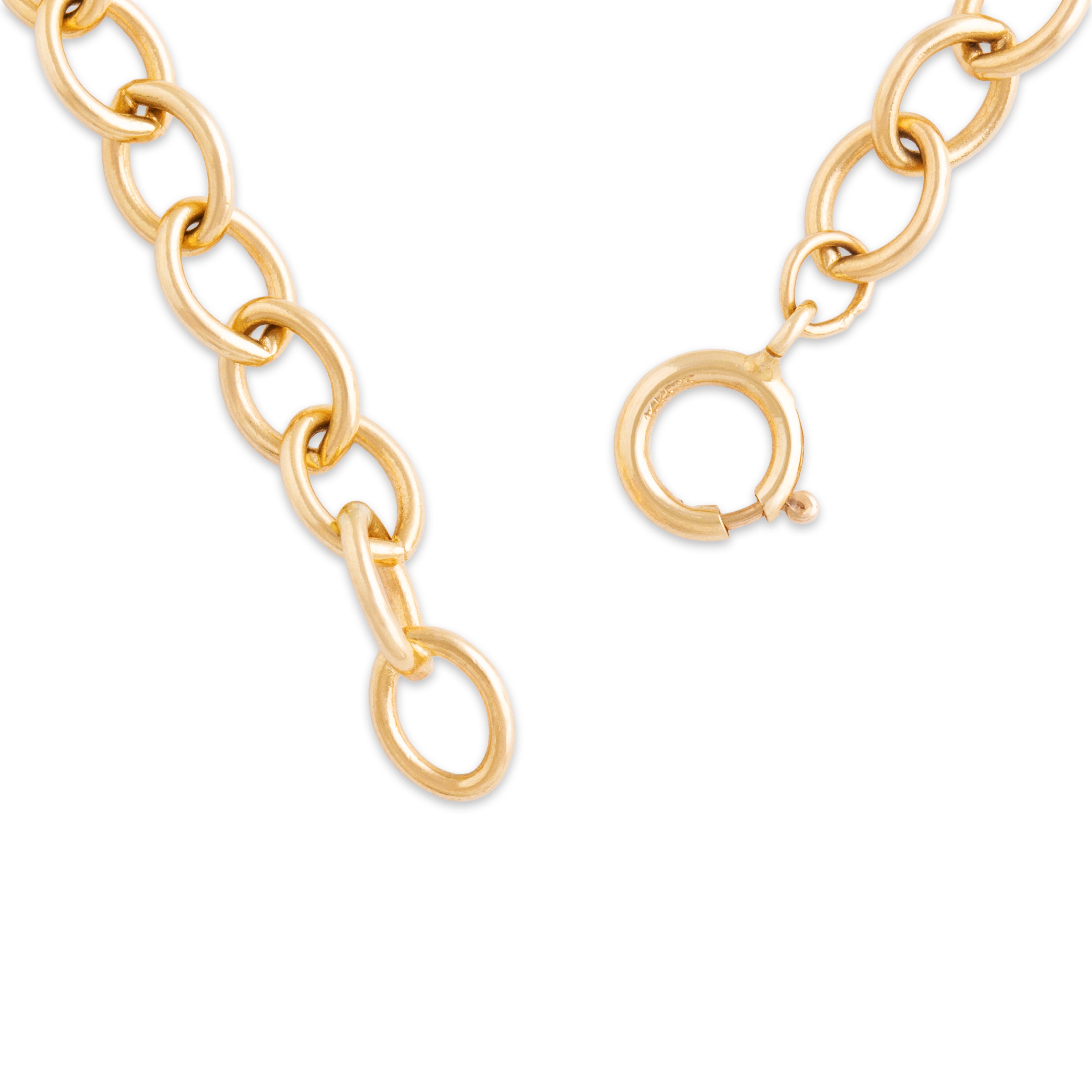 Vintage 14k Yellow Gold Quintessential Cable Chain Bracelet - clasp view