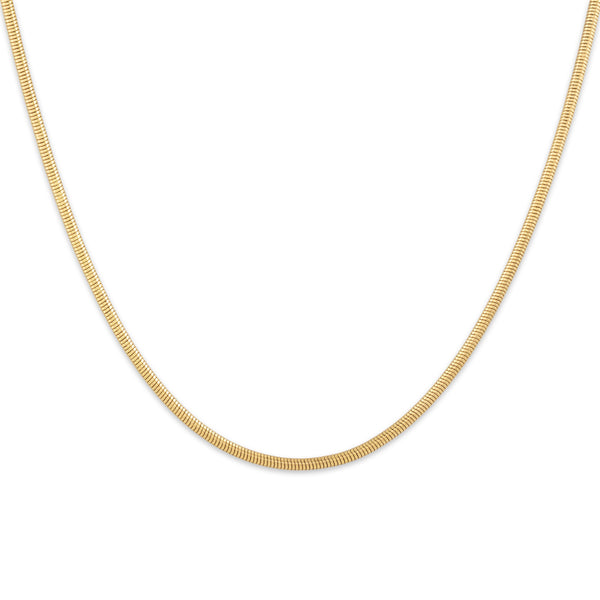 Estate Italian 14k Yellow Gold Sinuous Sleek Snake Chain Necklace 18