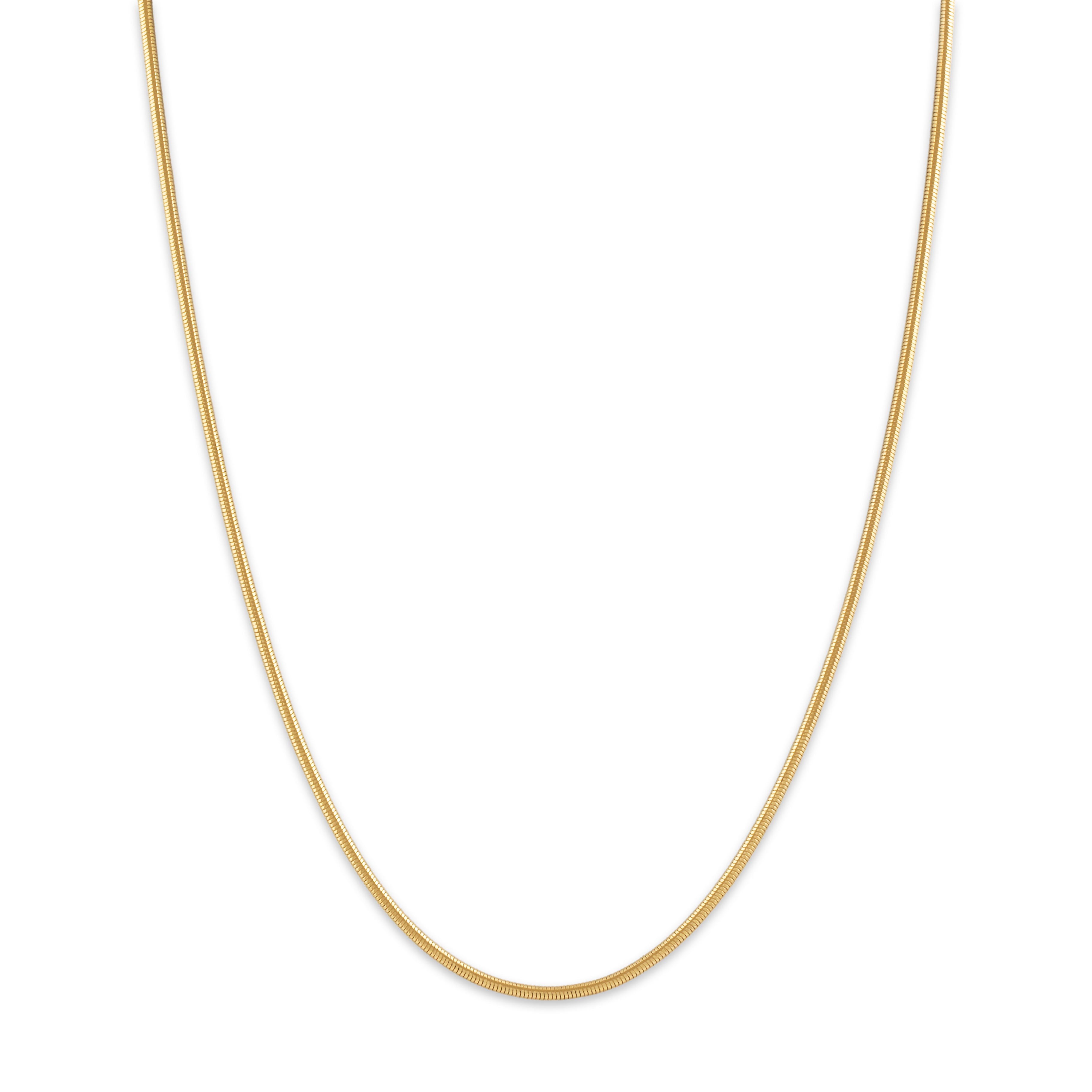 Estate Italian 14k Yellow Gold Sinuous Sleek Snake Chain Necklace 18"