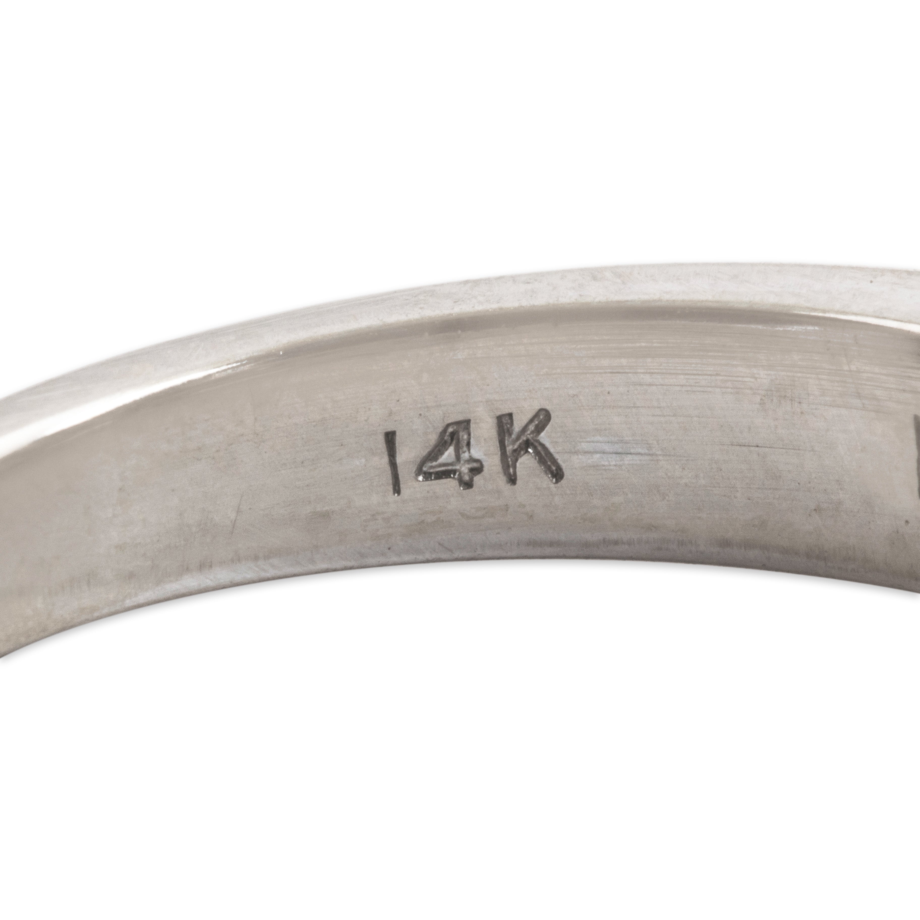 Vintage 14k White & Yellow Gold Sapphire Diamond Elegant Channel Set Ring - Hallmark view