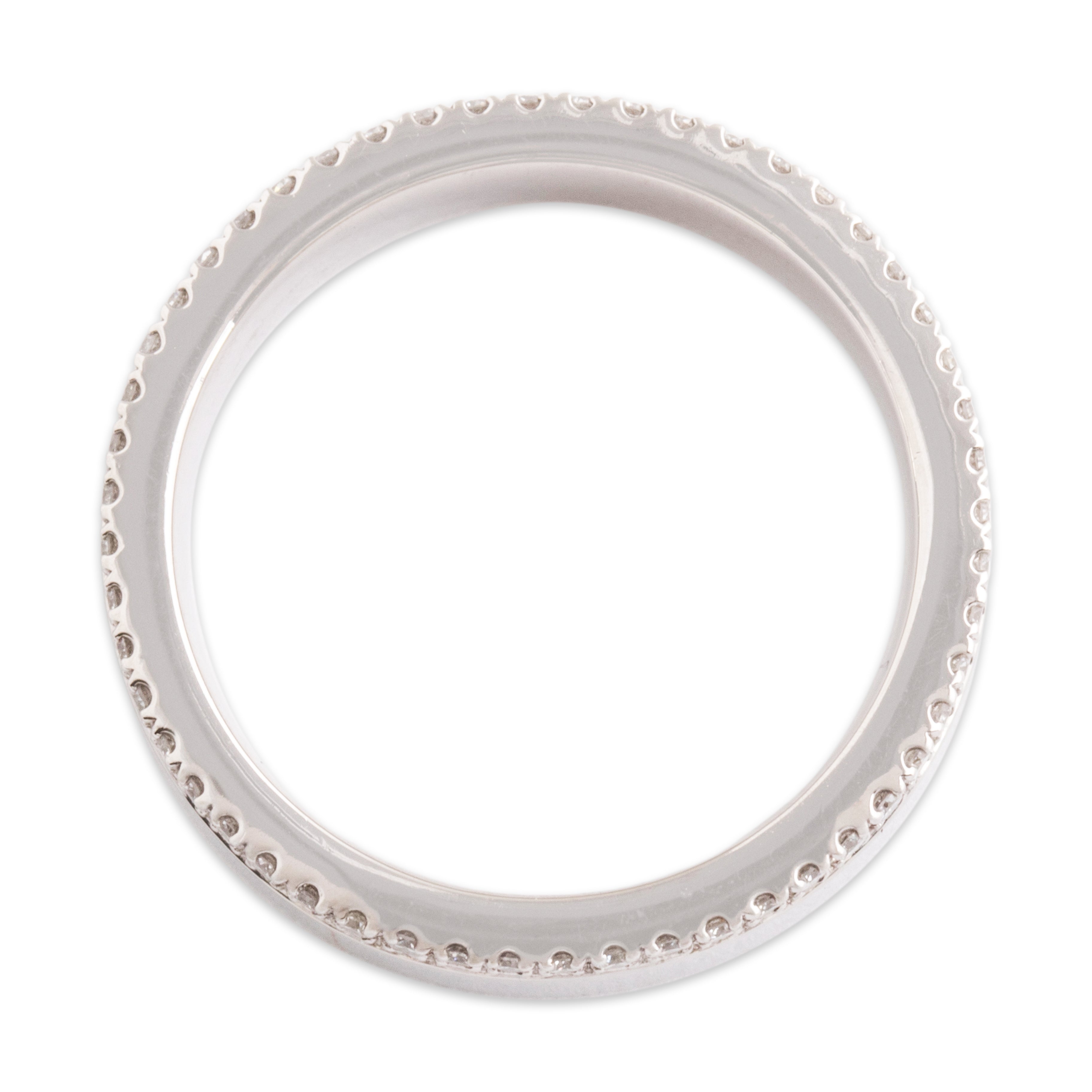 Vintage Heavy Platinum .26cttw Diamond Eternity Band Ring - detail view #1