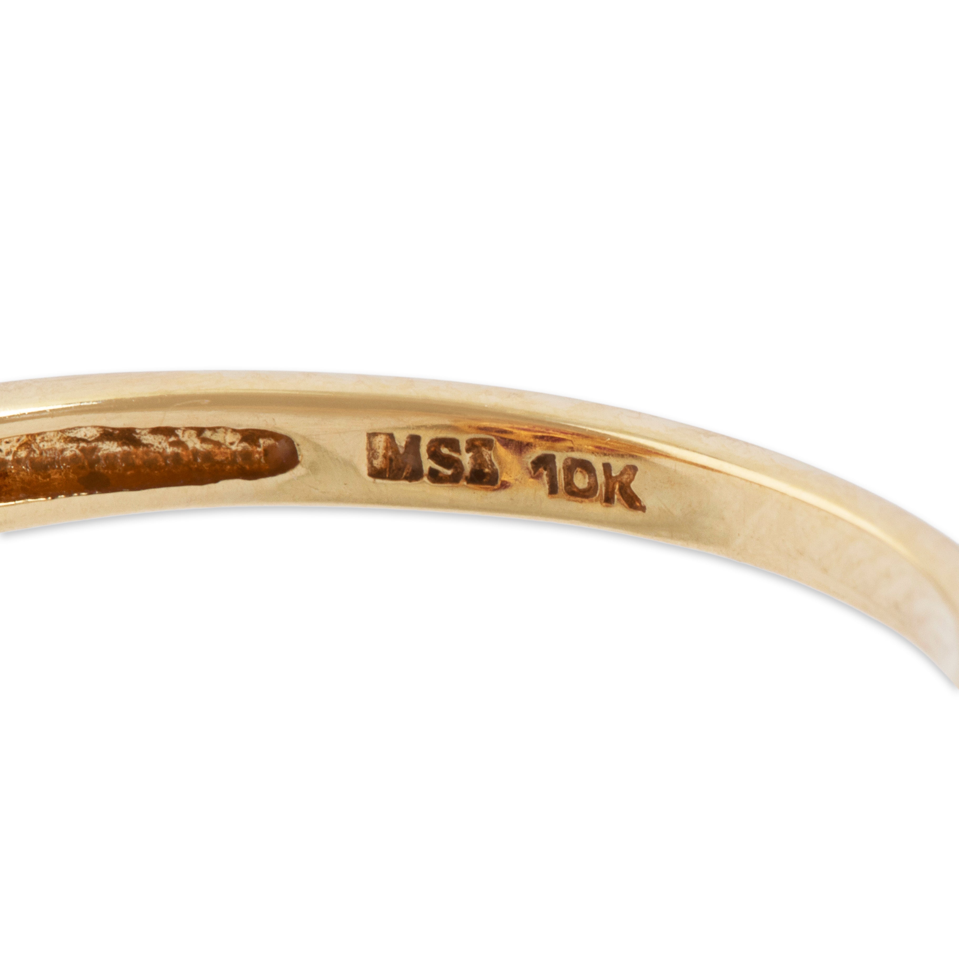 Vintage 10k Yellow Gold 2cttw Ruby Diamond Navette Statement Ring - Hallmark view