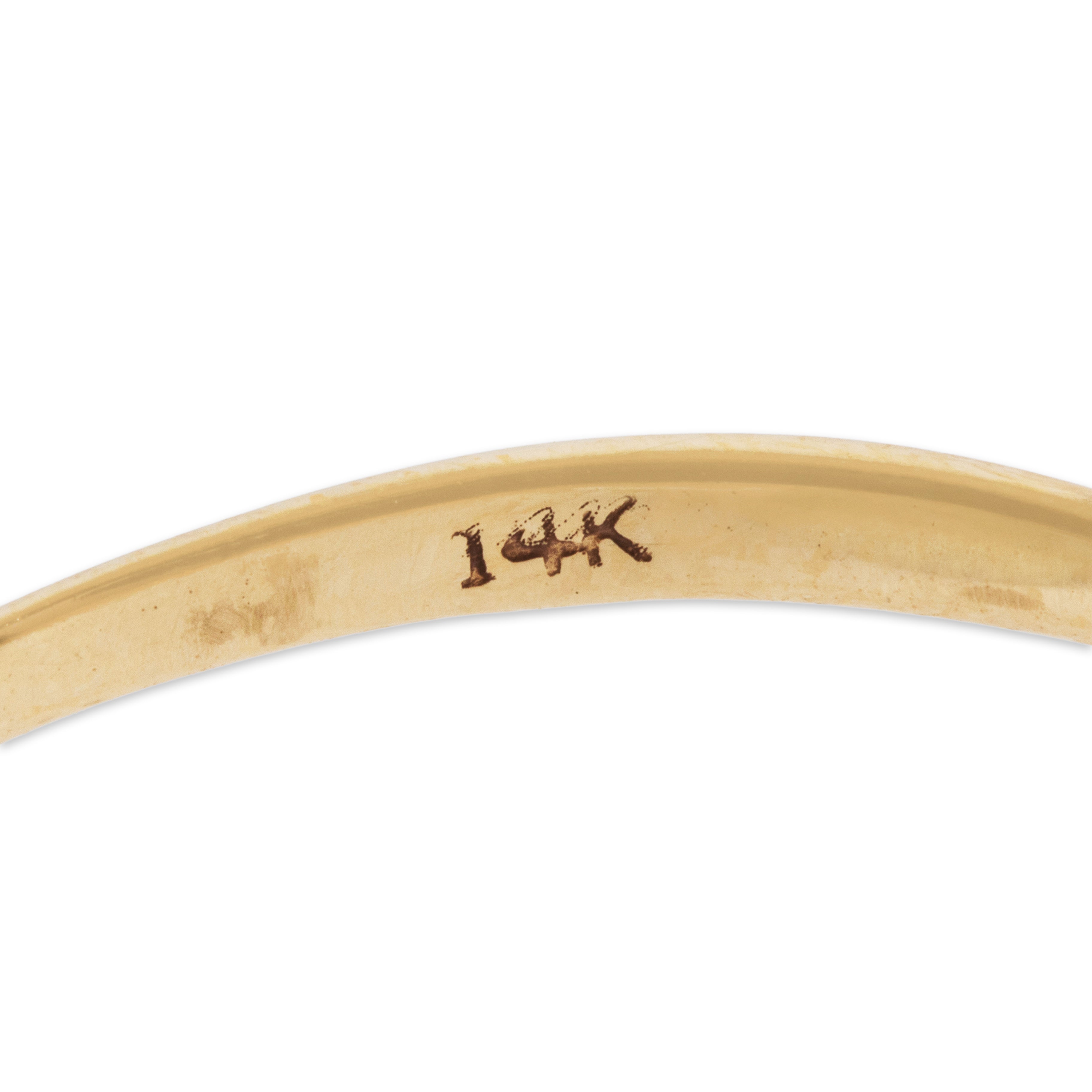 Vintage 14k Yellow Gold Sapphire Diamond Mixed-Cut Fanning Ring - Hallmark view