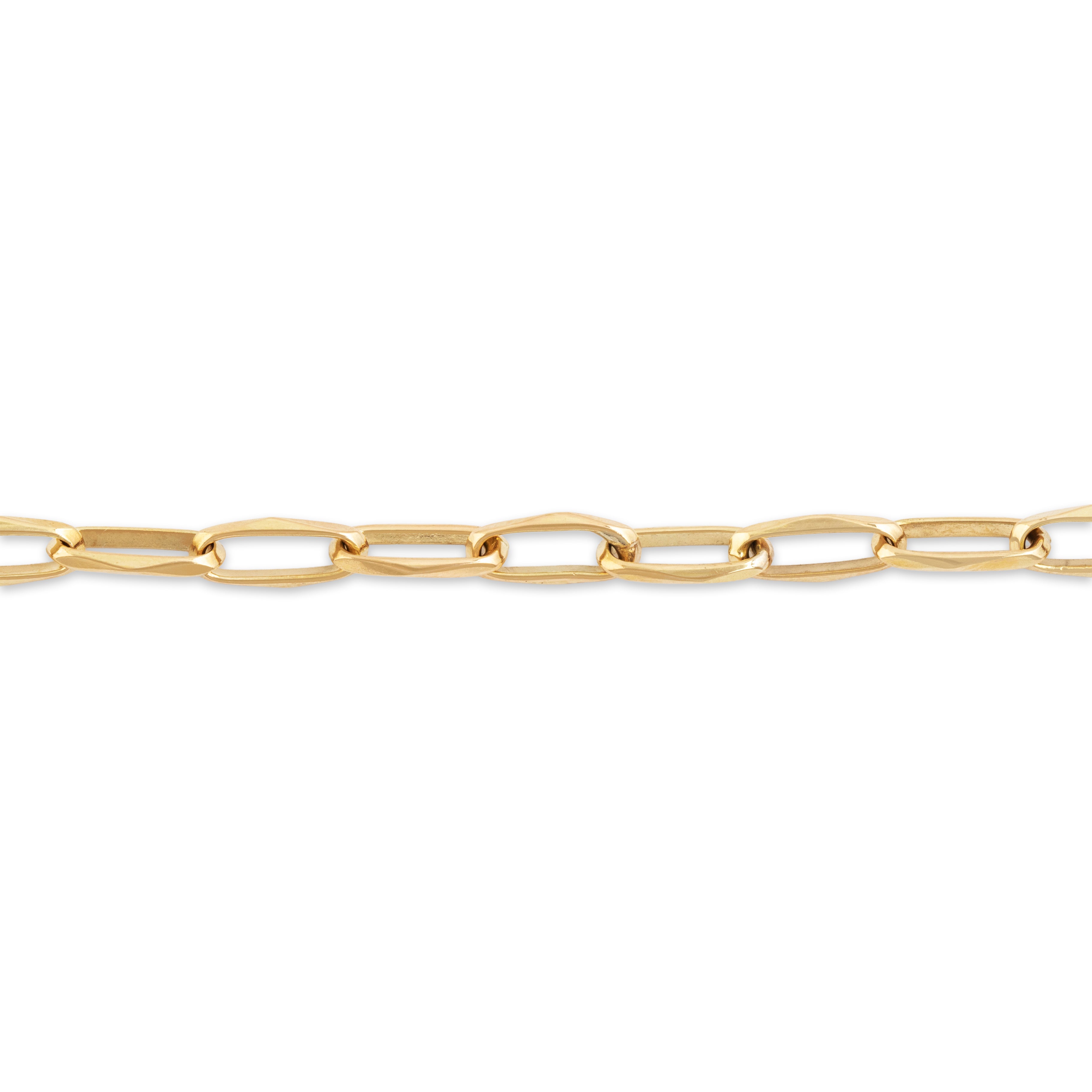 Vintage 14k Yellow Gold Long Geometric Cable Bracelet - Close-up view