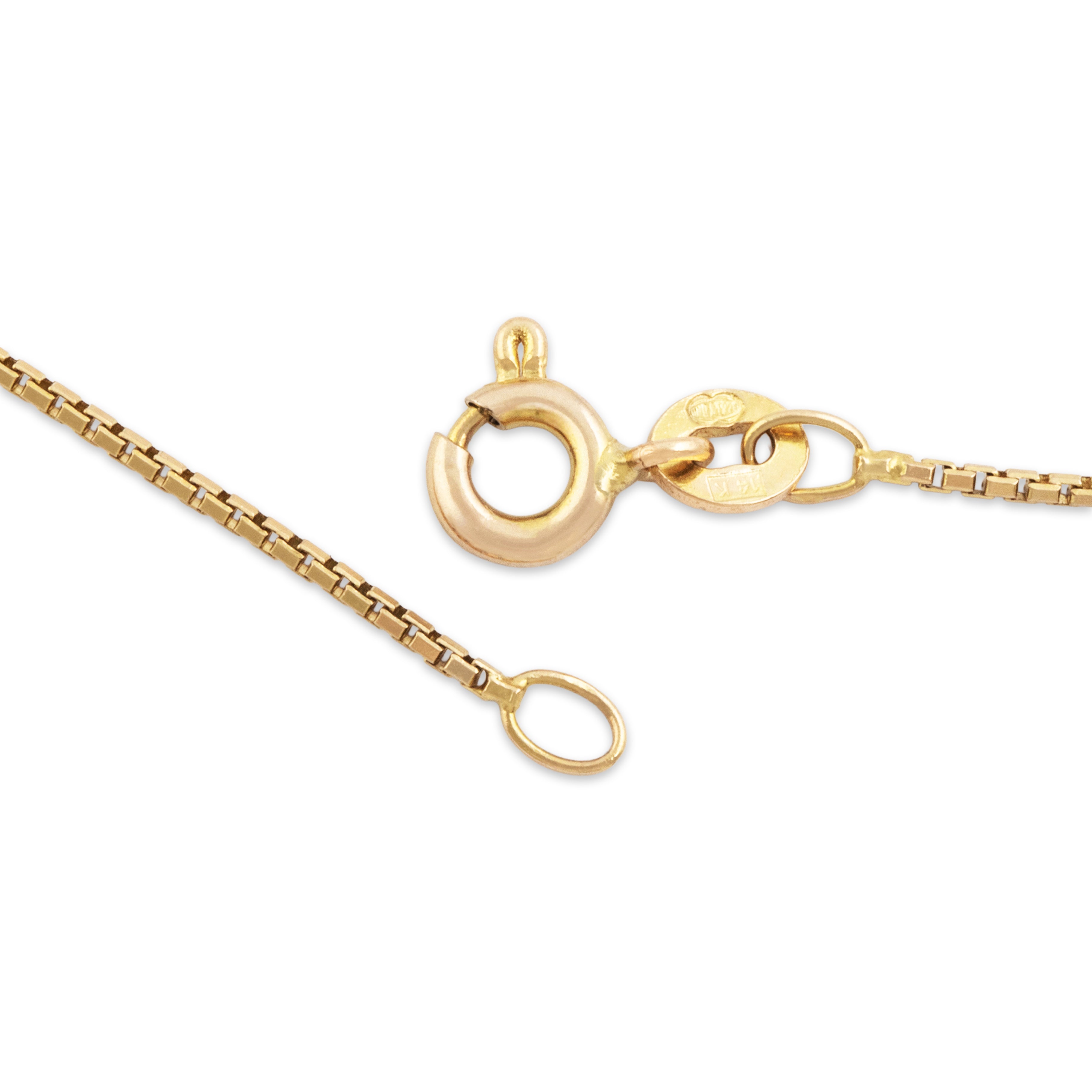 Vintage 14k Yellow Gold Diamond Incredible Purple Enamel Flower Necklace - clasp view