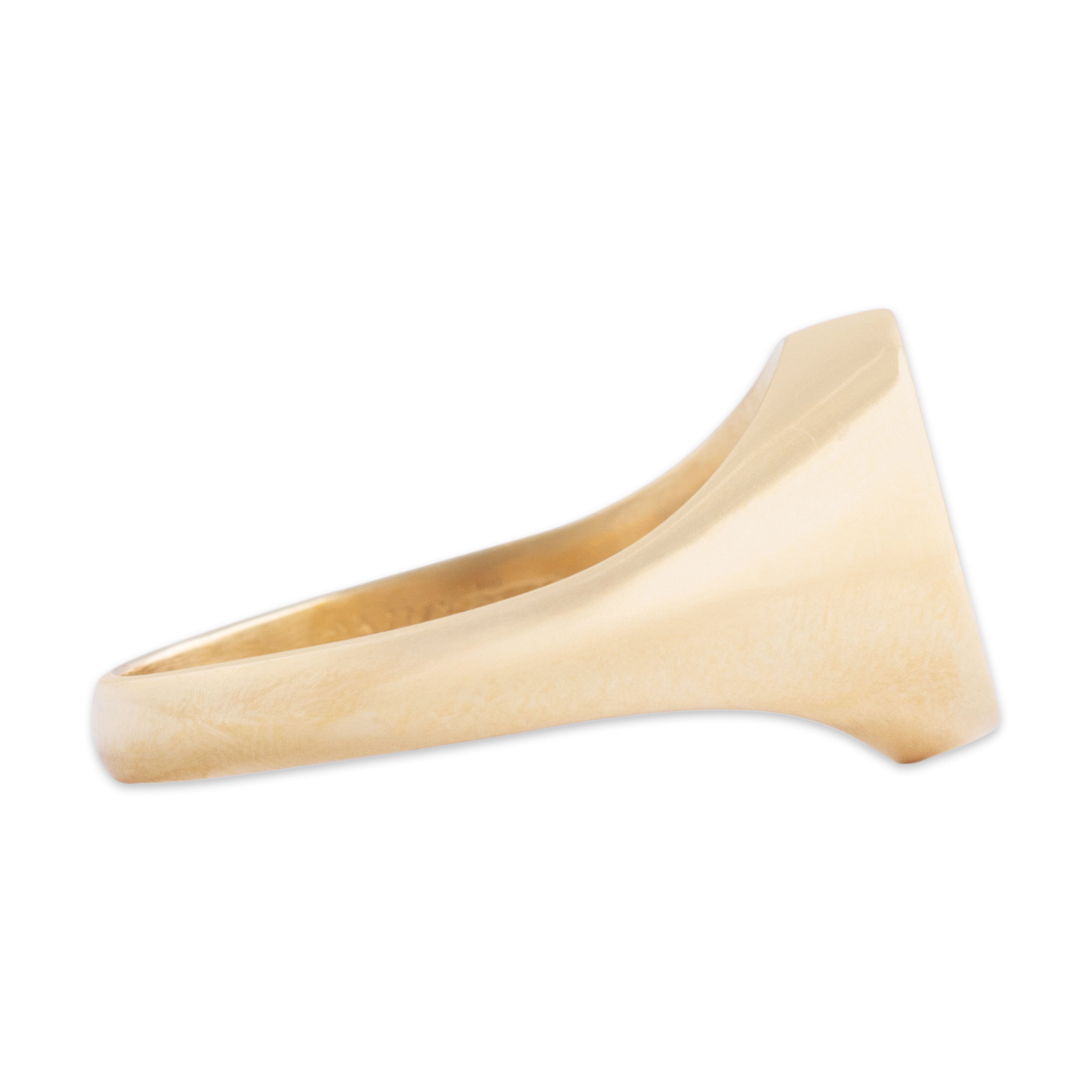 Vintage Heavy 10k Yellow Gold Dartmouth College Signet Ring -Side view