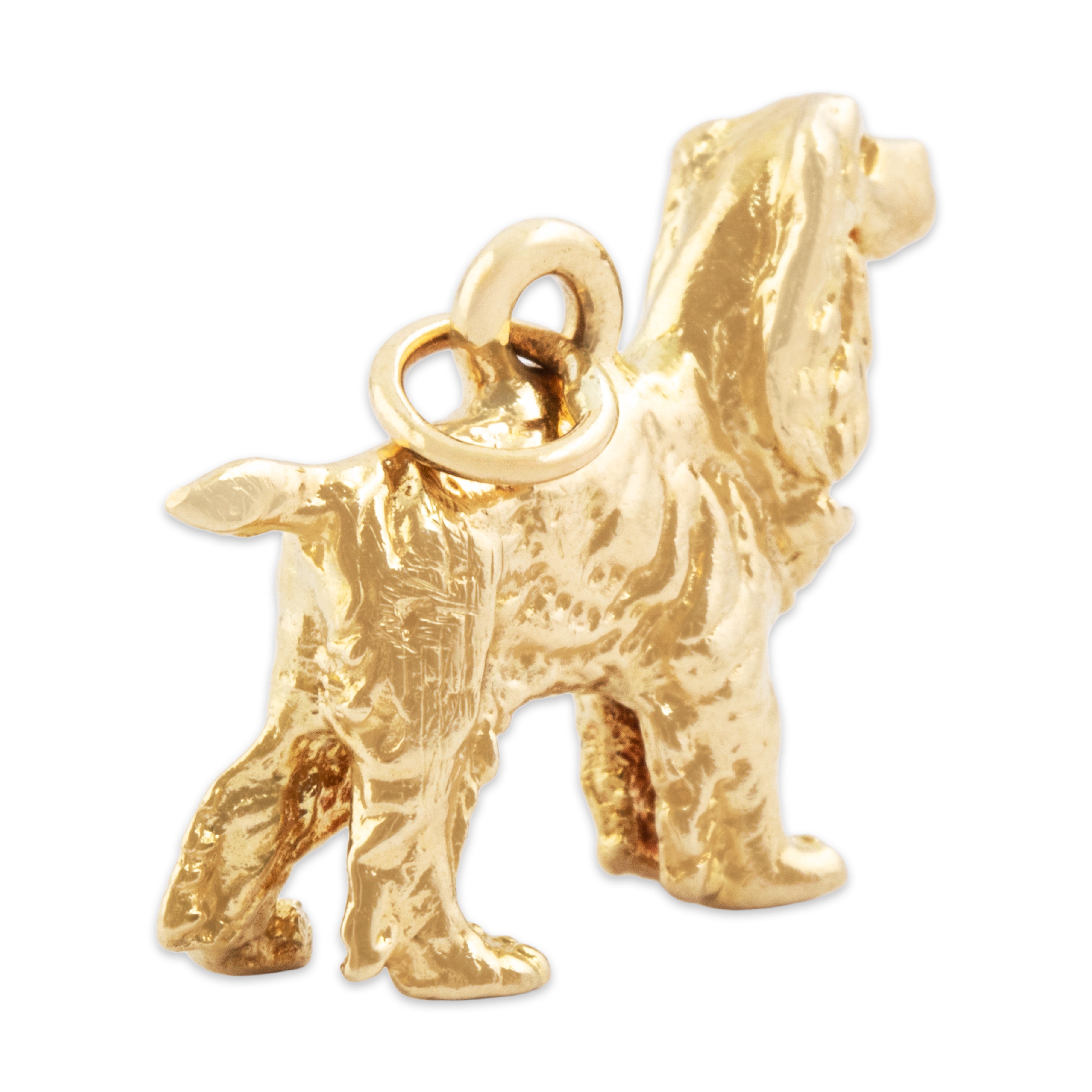 Vintage 14k Yellow Gold Heavy Figural Cocker Spaniel Charm / Pendant - detail view #2