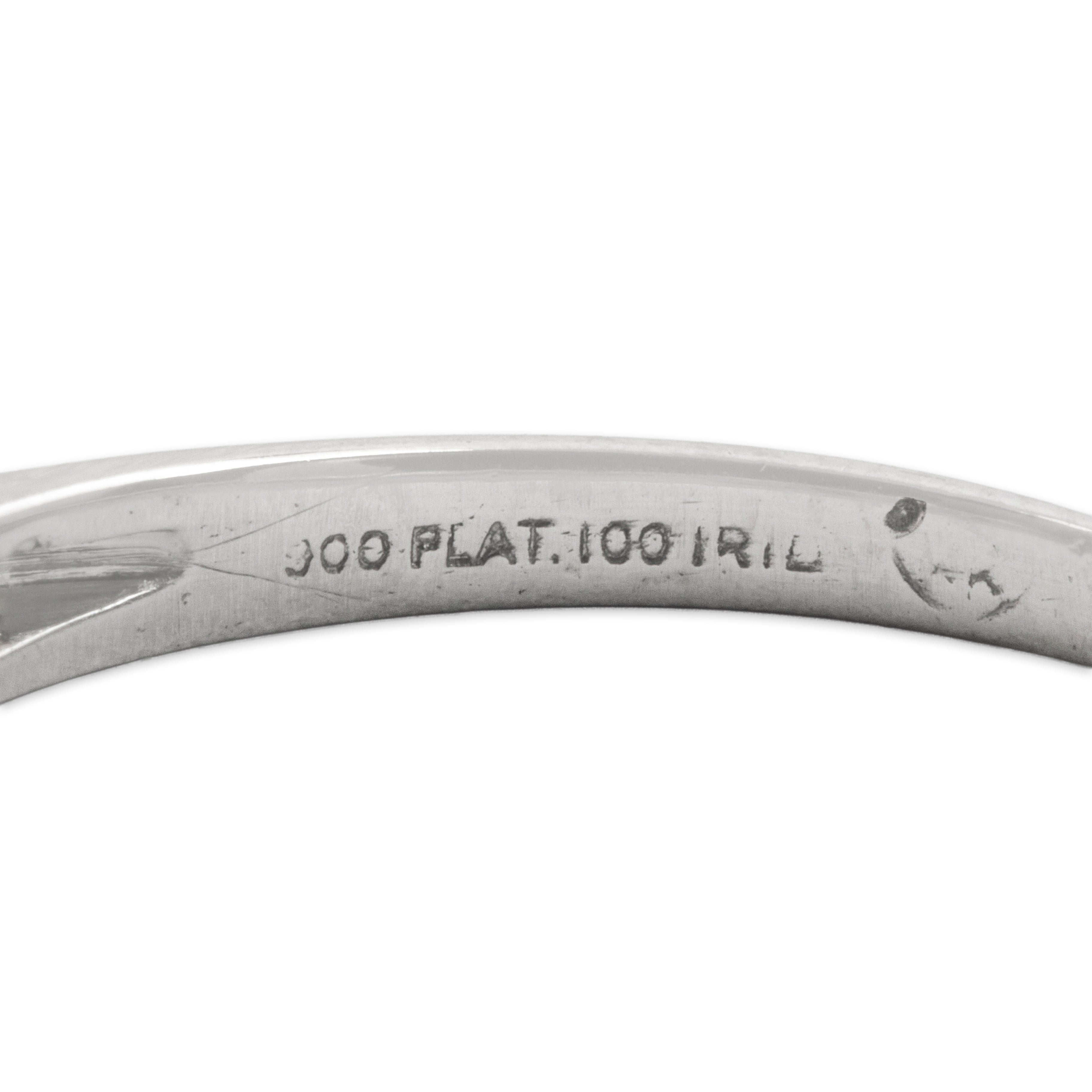 Vintage Platinum Diamond Lovely Ruffled Line Band Ring - Hallmark view