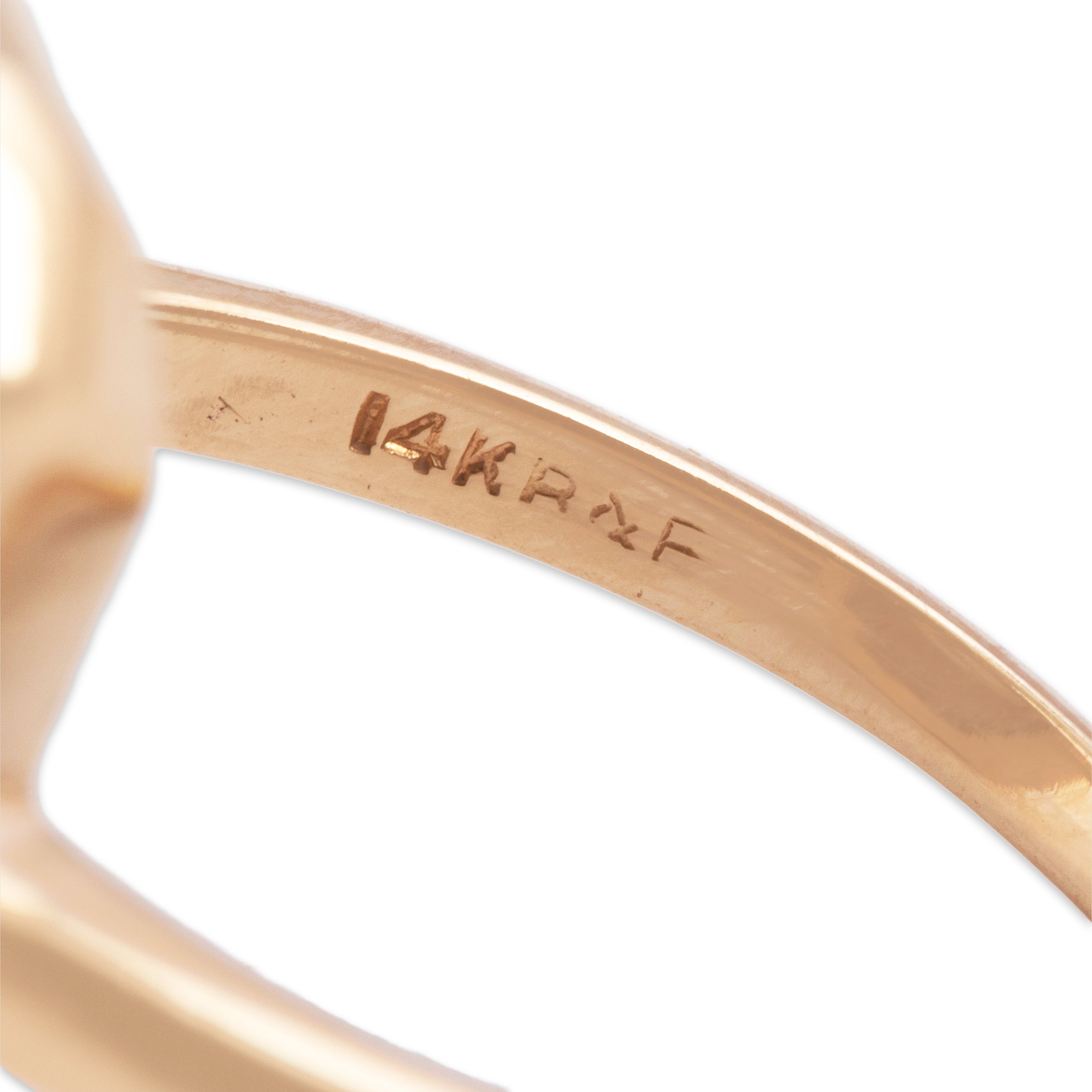 Vintage 14k Yellow & White Gold Old European Diamond Onyx Classic Ring - Hallmark view