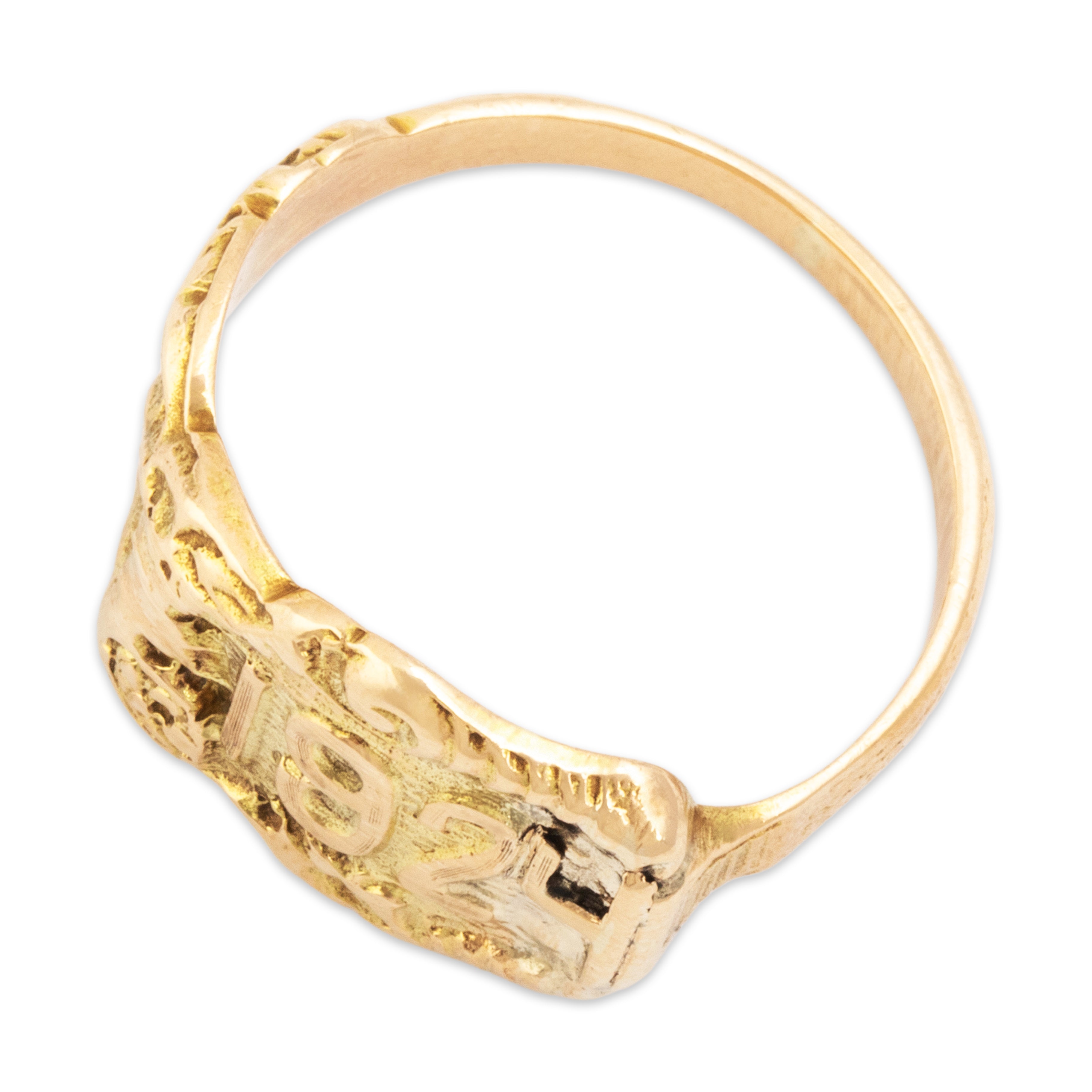 Antique 14k Yellow Gold Dated 1924 Ring - Overall view