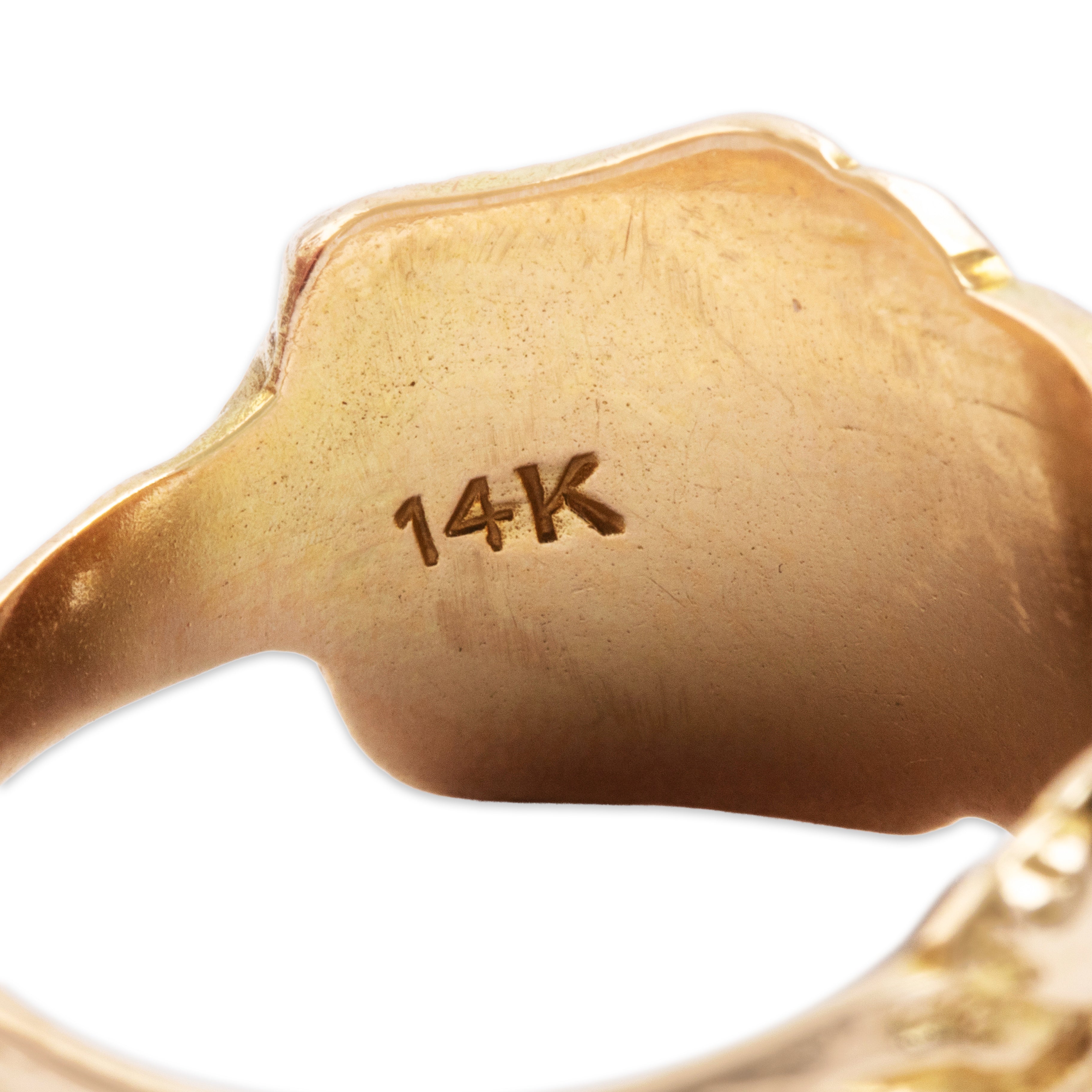 Antique 14k Yellow Gold Dated 1924 Ring - Hallmark view