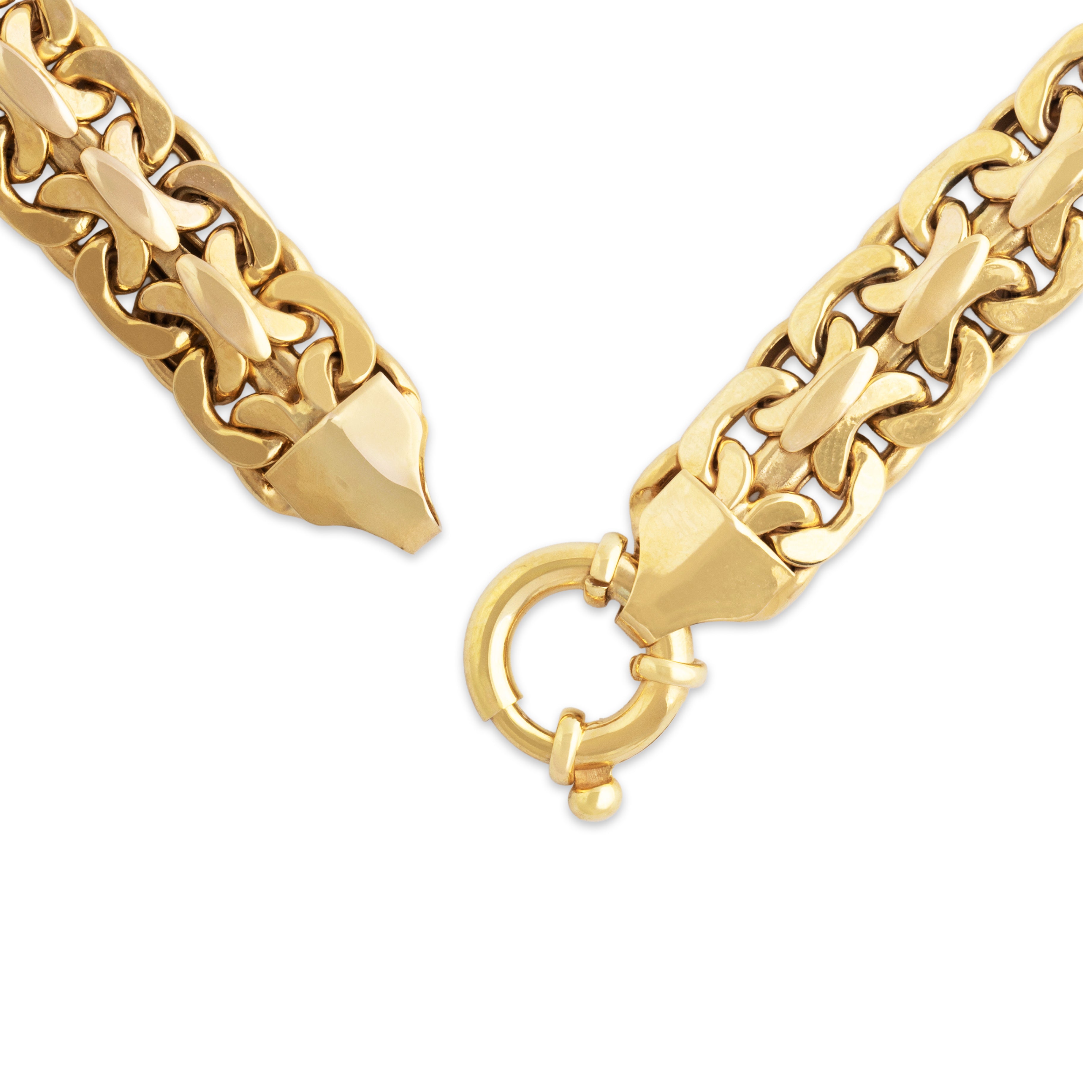 Vintage Italian 14k Yellow Gold Intricate Interlocking Link Bracelet 7