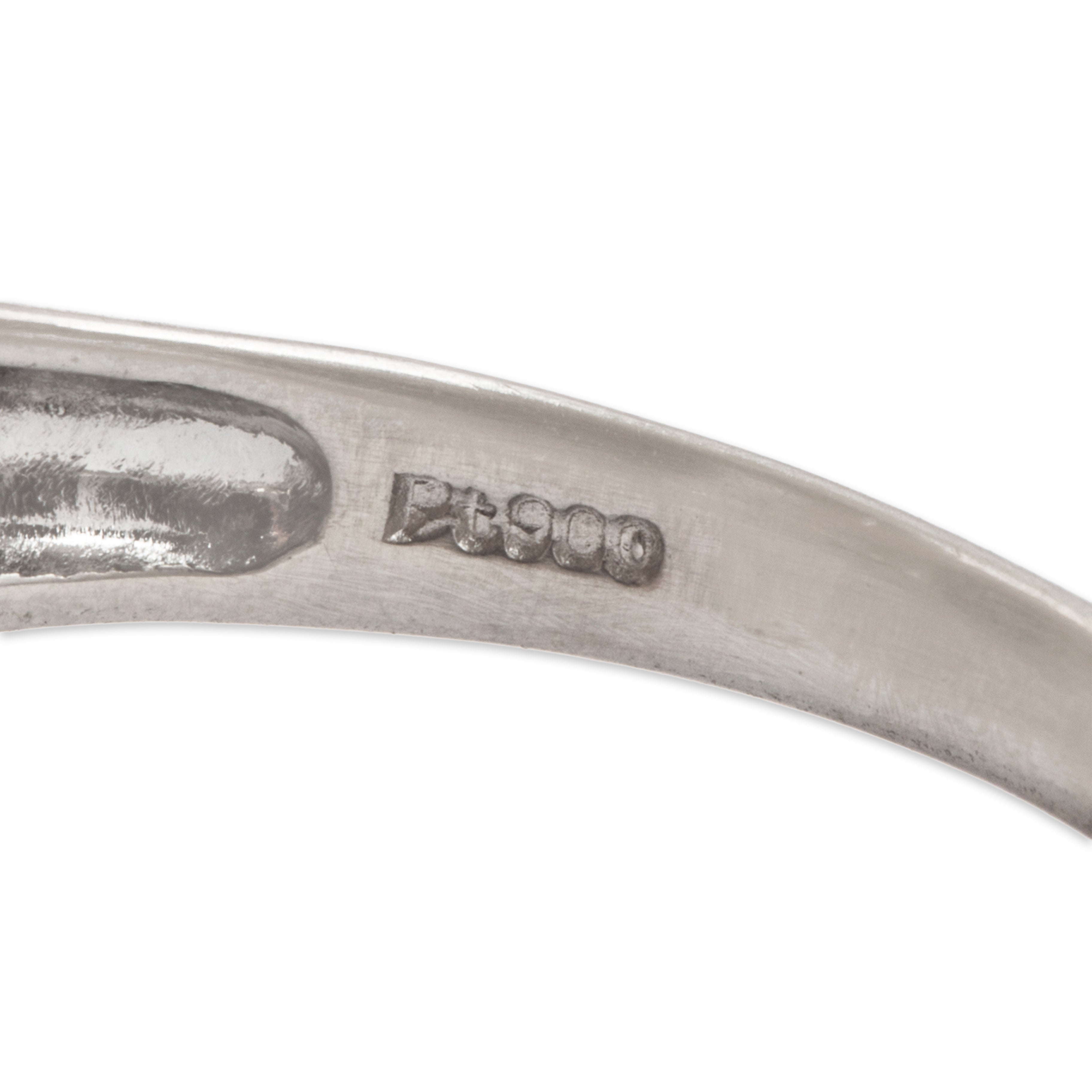 Vintage Platinum 3.08ct Sapphire .3cttw Diamond Glittering Night Sky Ring  - Hallmark view