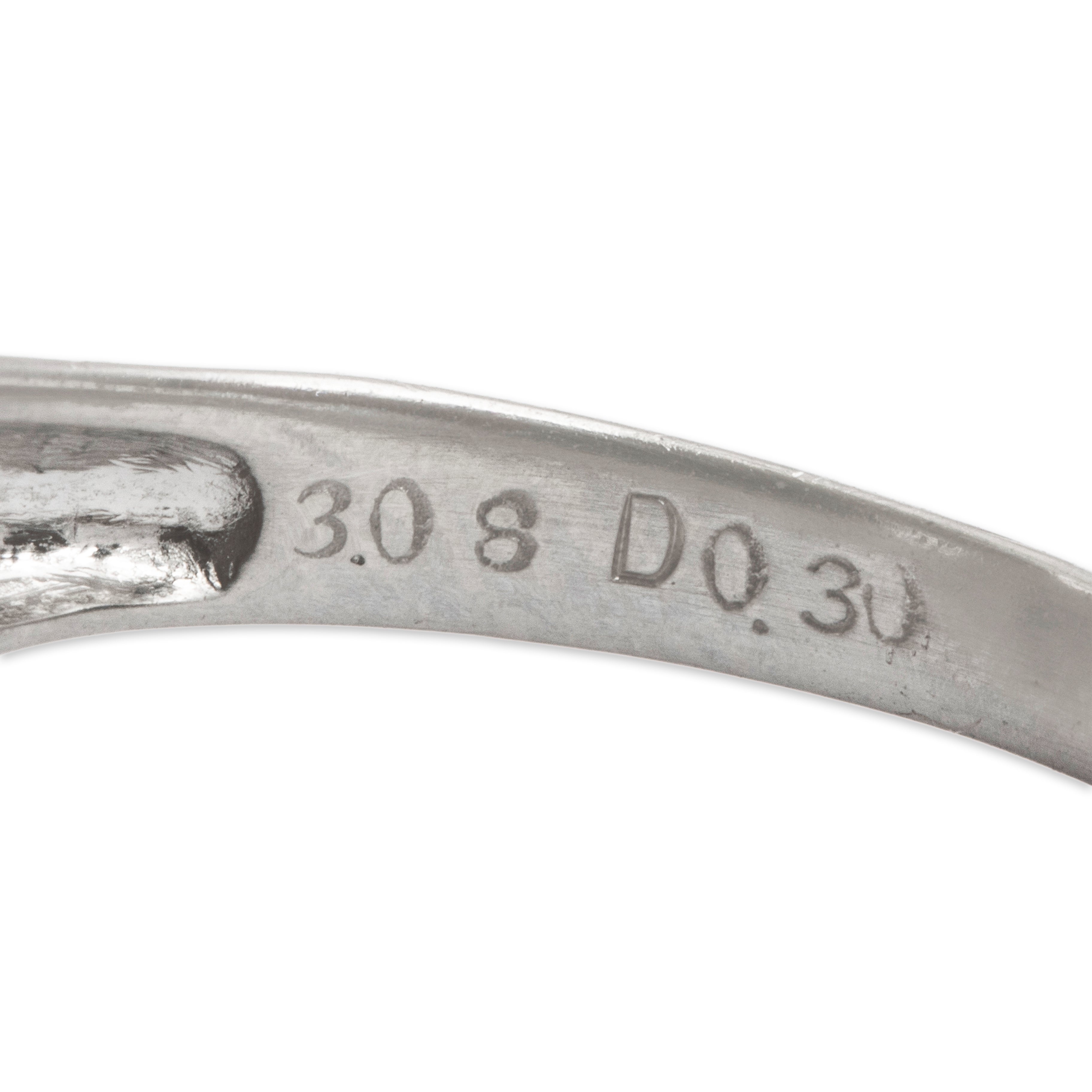 Vintage Platinum 3.08ct Sapphire .3cttw Diamond Glittering Night Sky Ring  - Hallmark view