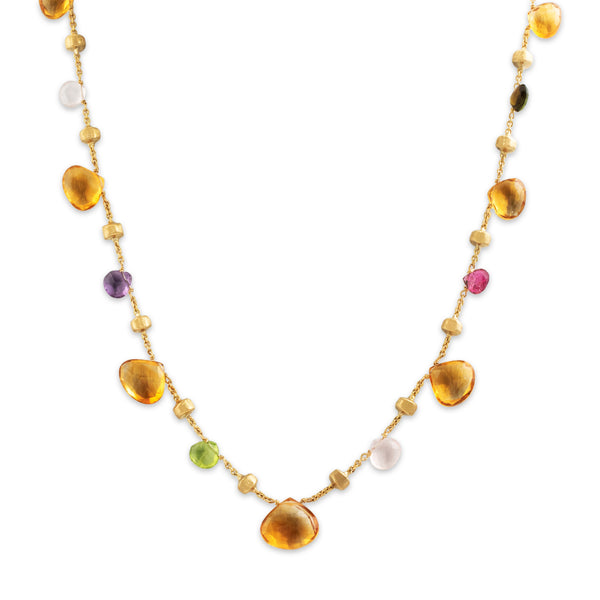 Estate Marco Bicego Italian 18k Yellow Gold Multistone Briolette Necklace 16