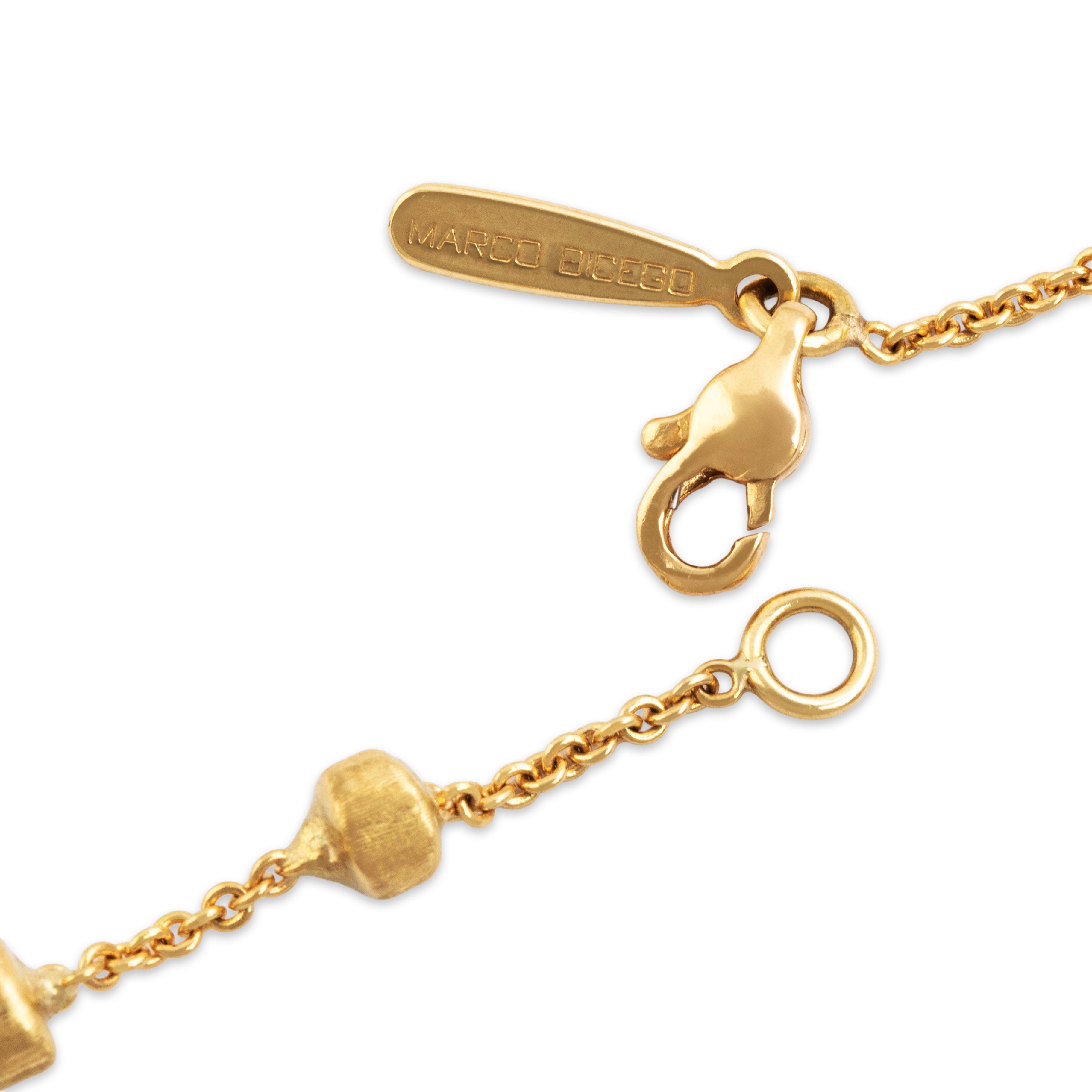 Estate Marco Bicego Italian 18k Yellow Gold Multistone Briolette Necklace - clasp view