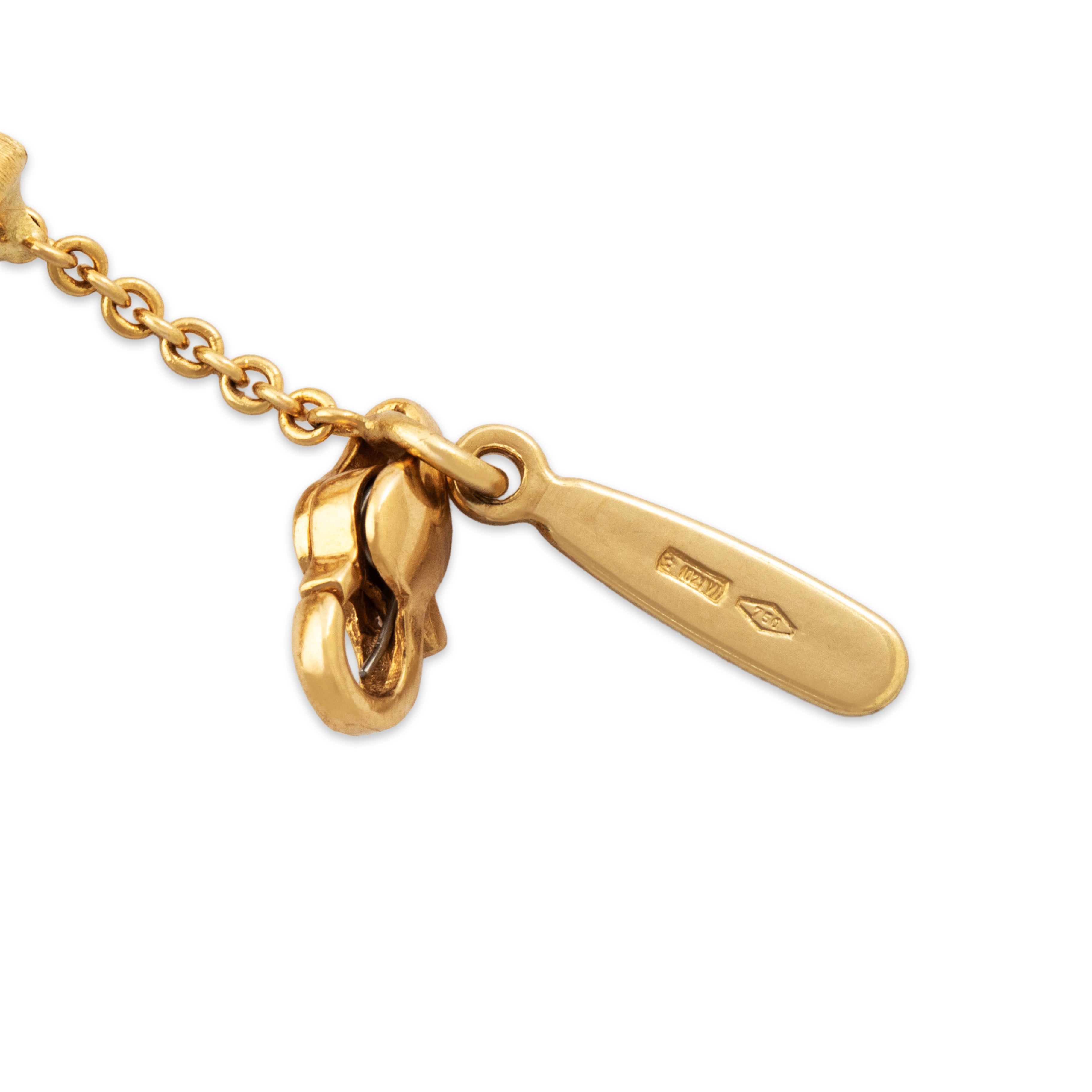 Estate Marco Bicego Italian 18k Yellow Gold Multistone Briolette Necklace - Hallmark view