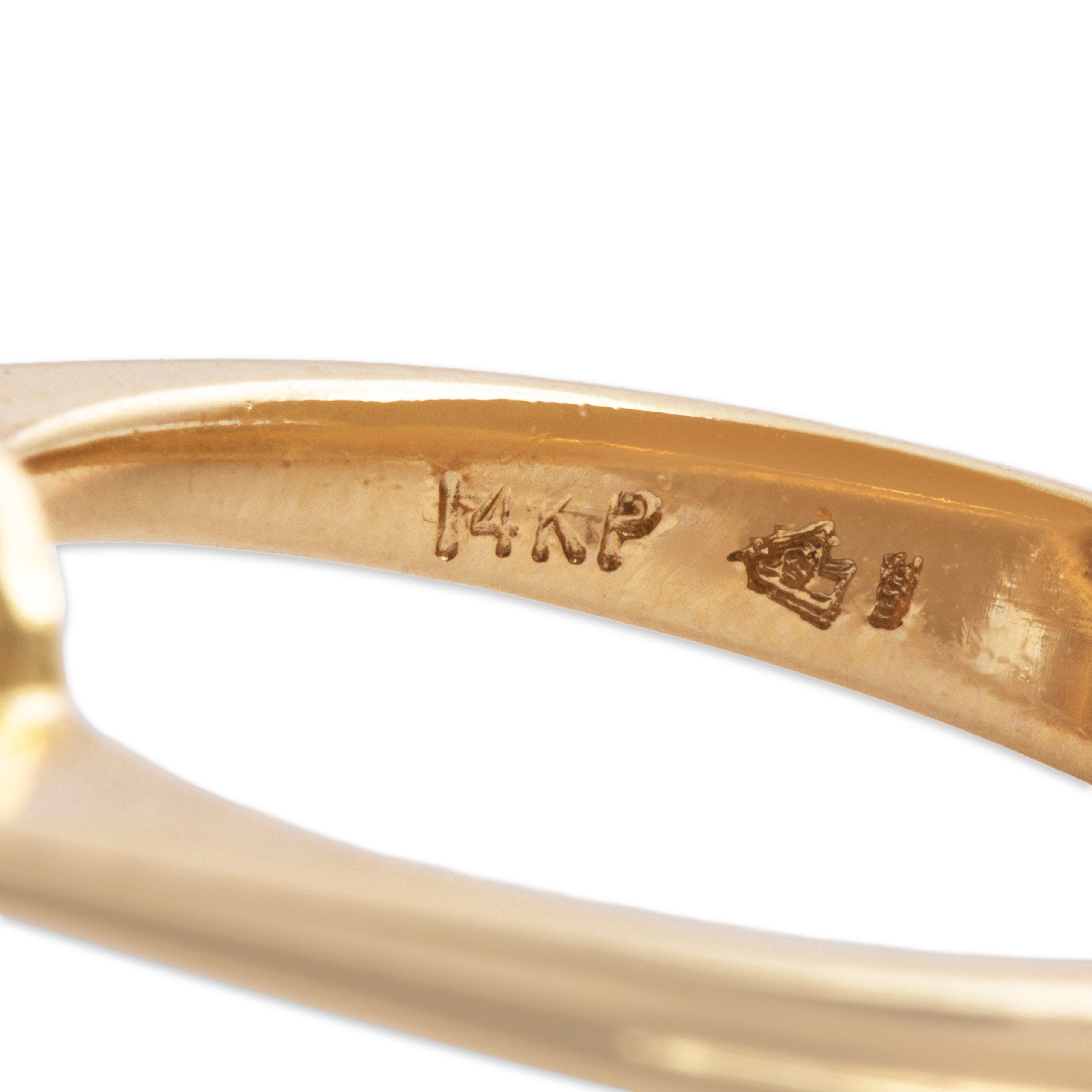 Vintage 14k Yellow Gold Ruby Diamond Marvelous Flower Tower Ring - Hallmark view