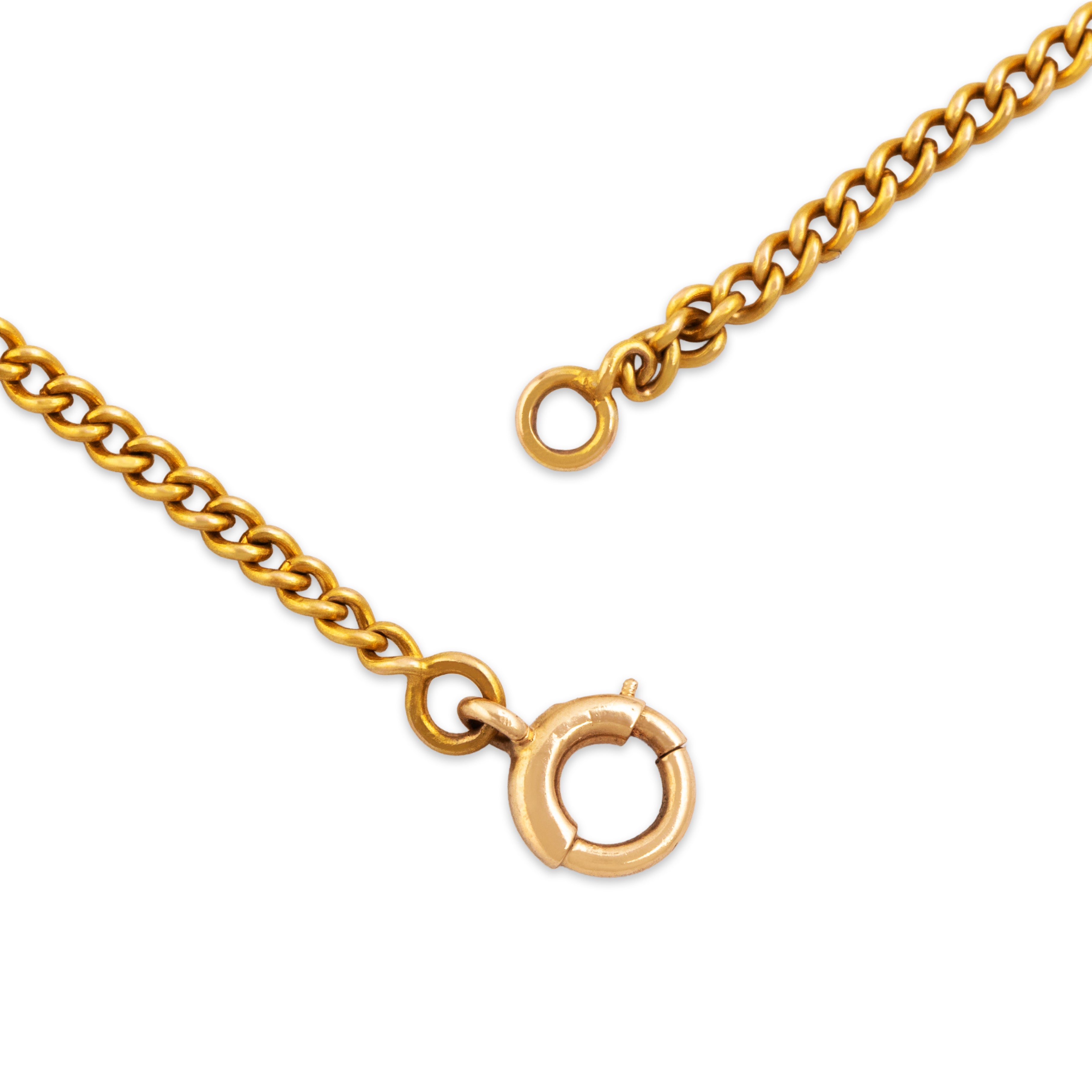 Antique 14k Yellow Gold 2.1cttw Amethyst Seed Pearl Heart Lavalier Necklace - clasp view