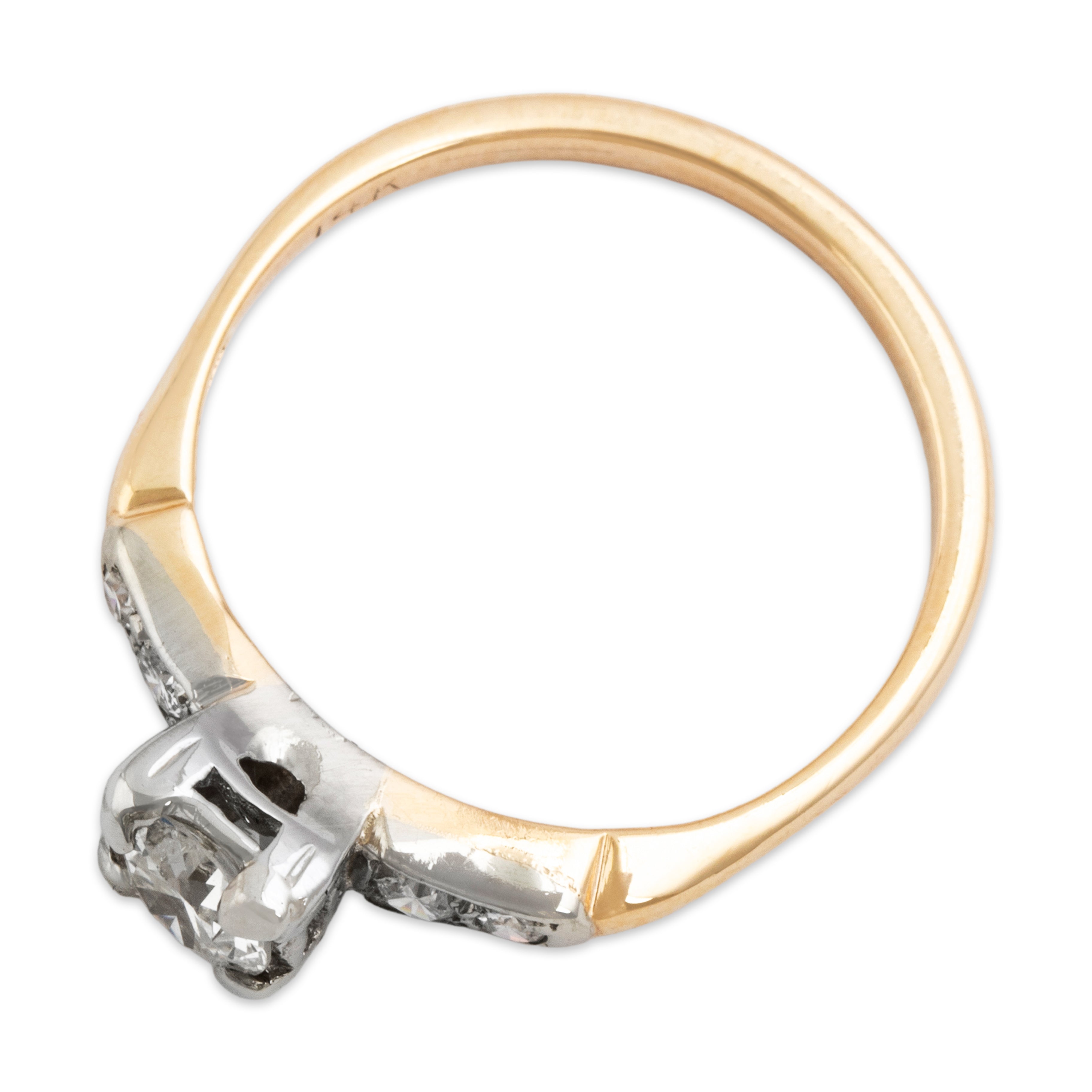 Vintage 14k Yellow Gold .482cttw Old European Diamond Mixed Cut Ring - Overall view