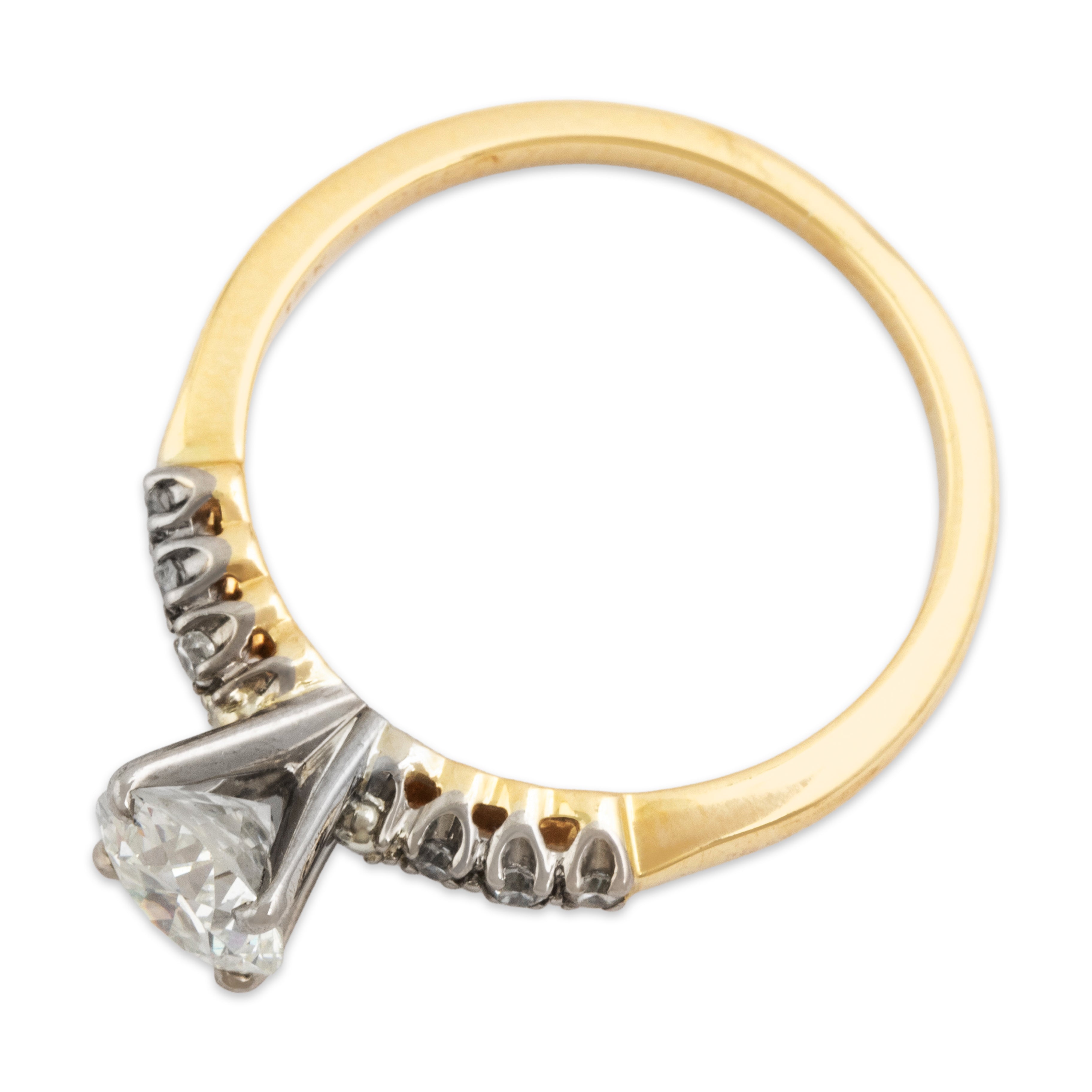 Vintage 18k Yellow Gold .958cttw Old European Diamond Stunning Tall Accent Ring - Overall view