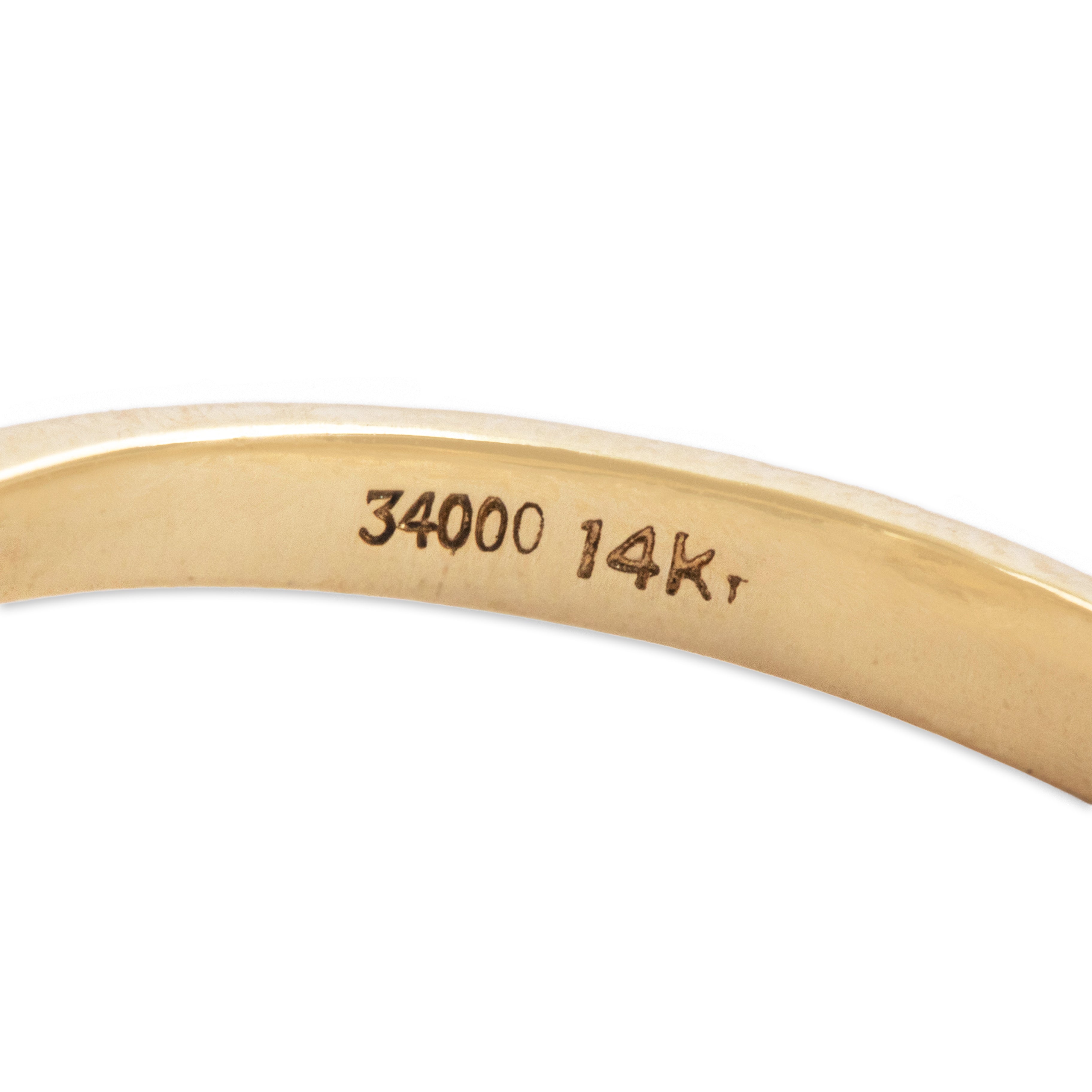 Vintage 14k Yellow Gold Diamond Blue Sapphire Square Cluster Ring - Hallmark view