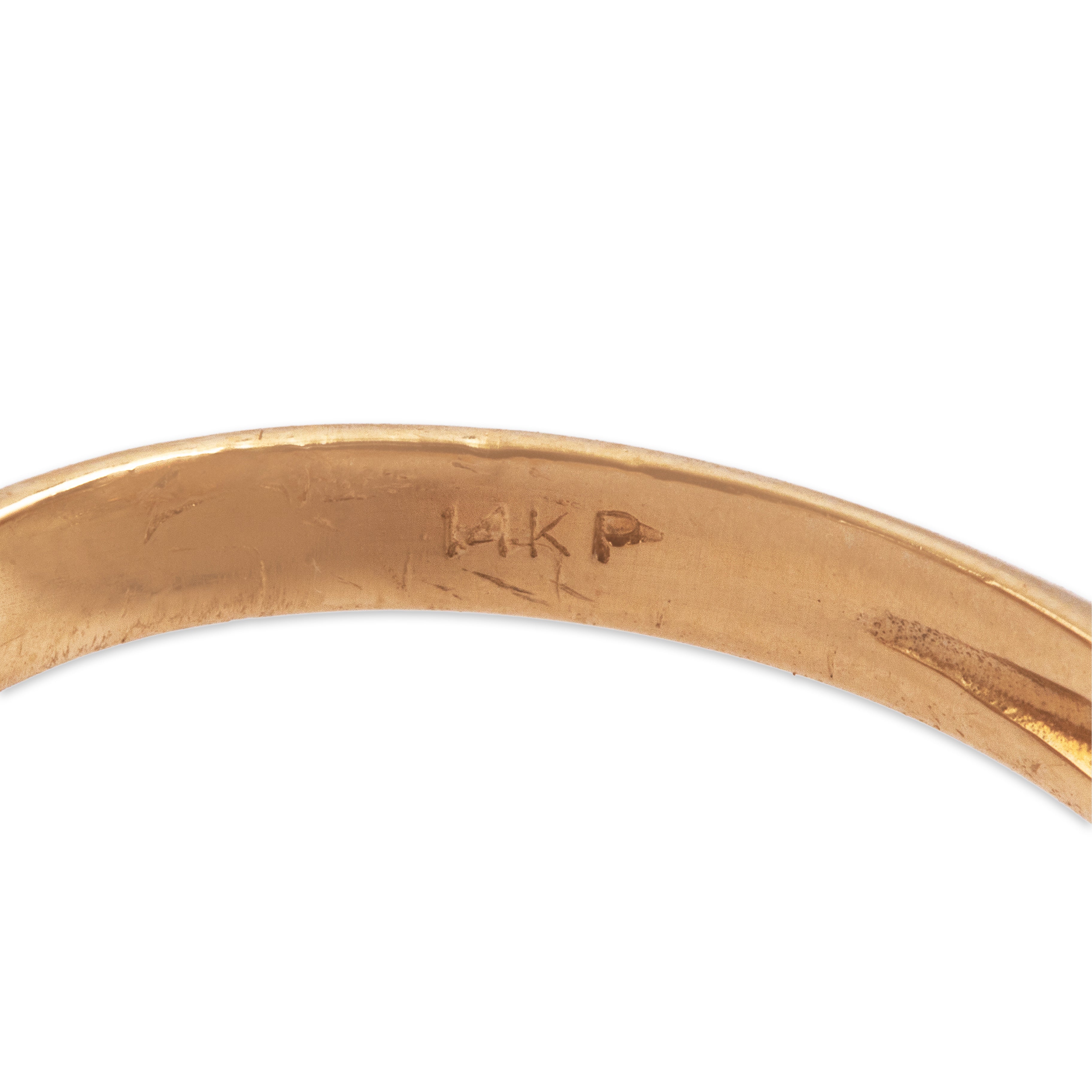 Vintage 14k Yellow Gold .444cttw Diamond Ruby Dazzling Segmented Line Ring - Hallmark view