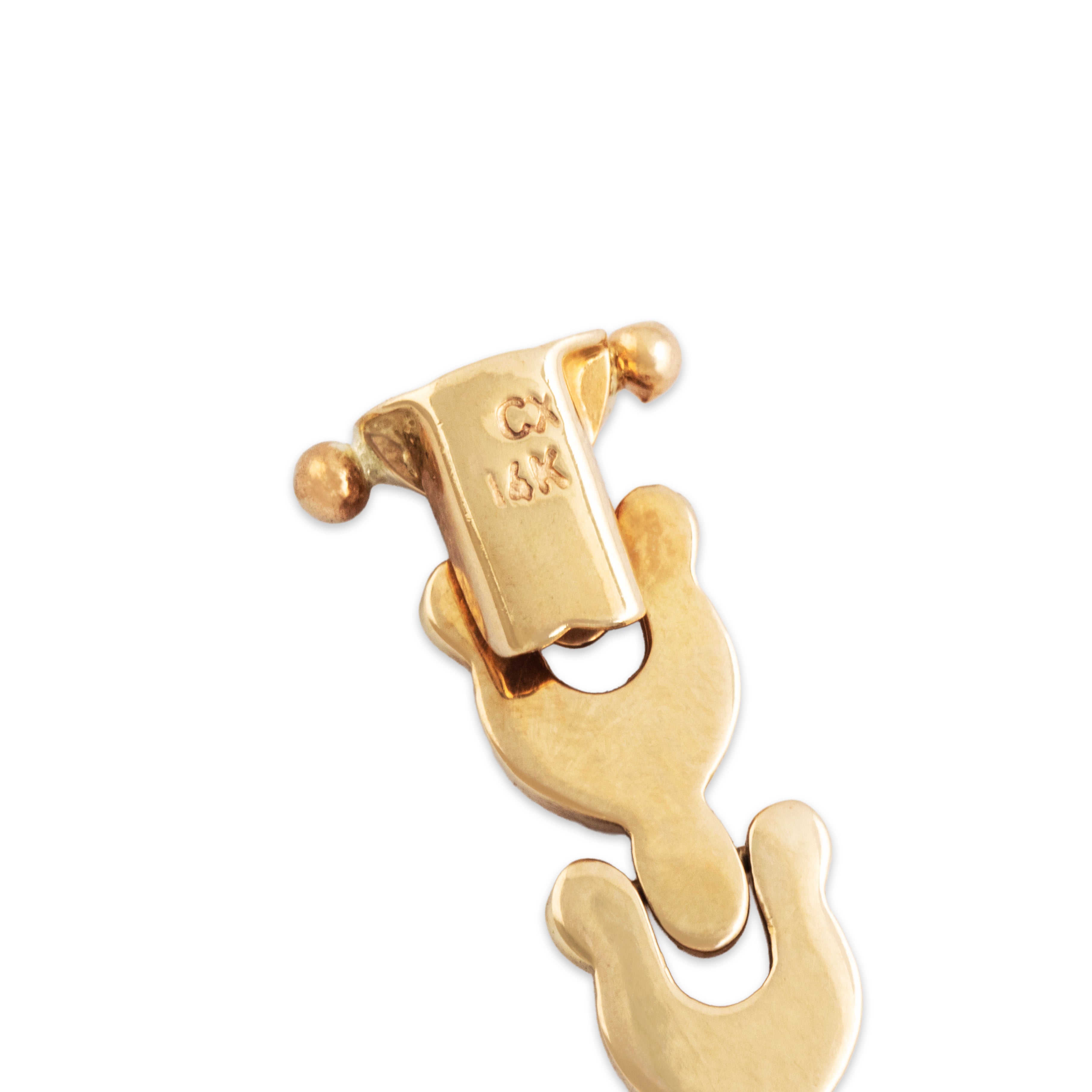 Vintage 14k Yellow Gold Classic U-Link Chain Bracelet - Hallmark view