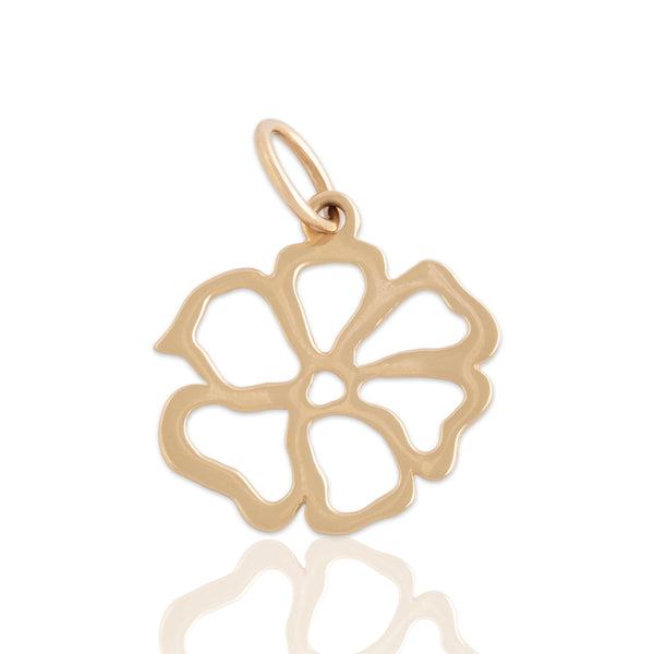 Vintage 14k Yellow Gold Open Blooming Flower Charm / Pendant