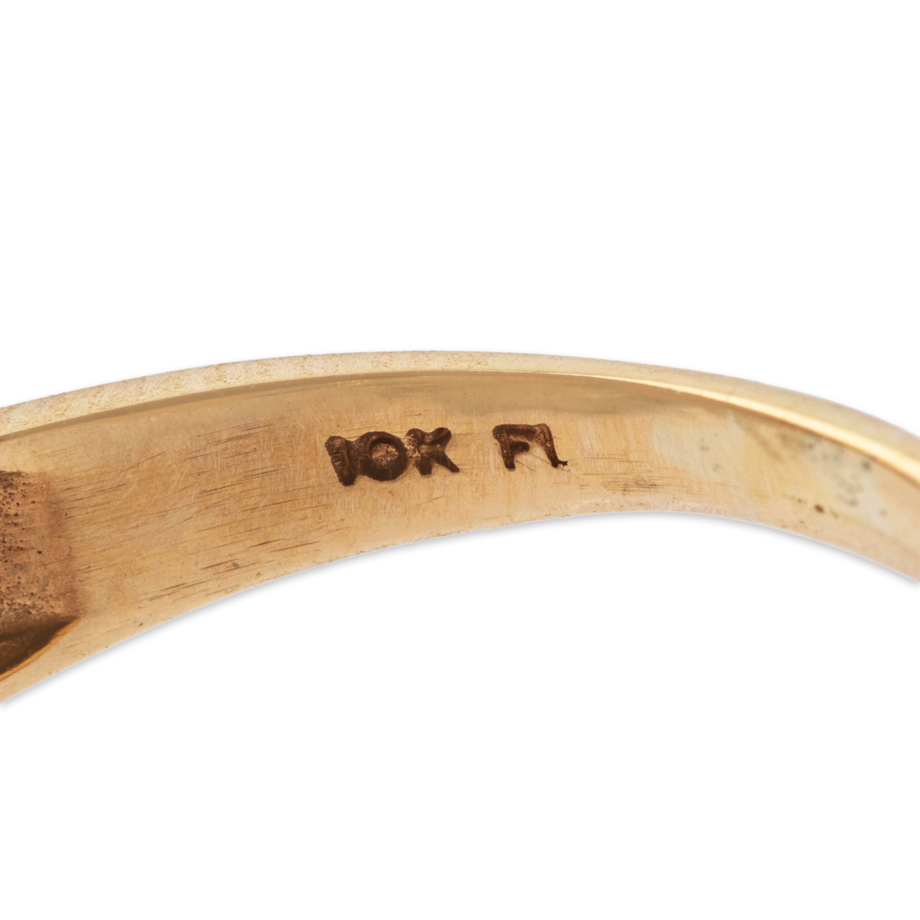 Vintage 10k Yellow Gold 4.3ct Aquamarine 2.3cttw Blue Topaz Azure Trio Ring - Hallmark view