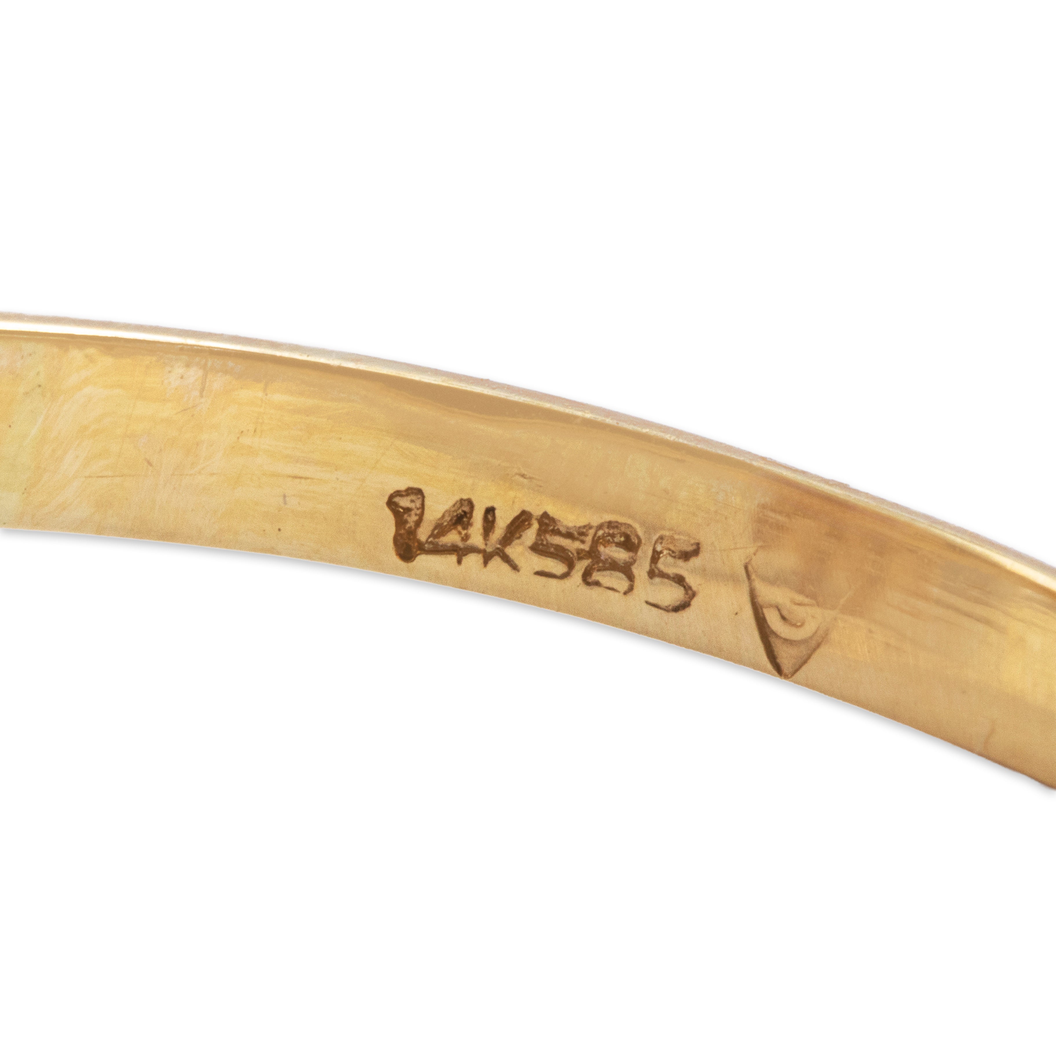 Vintage 14k Yellow Gold 1ct Blue Sapphire .297cttw Diamond Pear Halo Ring - Hallmark view