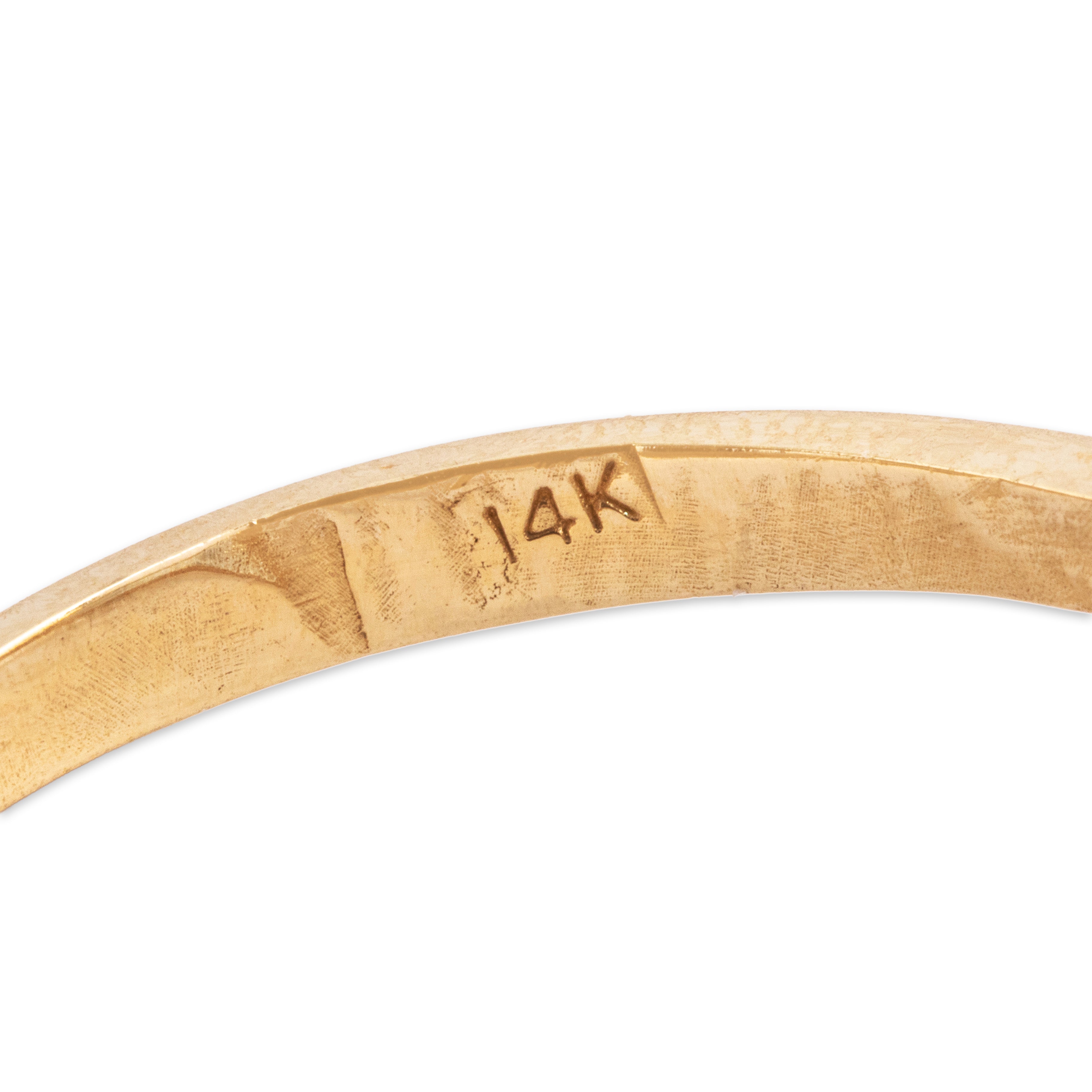 Vintage 14k Yellow Gold 4ct Aquamarine Elegant Emerald-Cut Cocktail Ring - Hallmark view