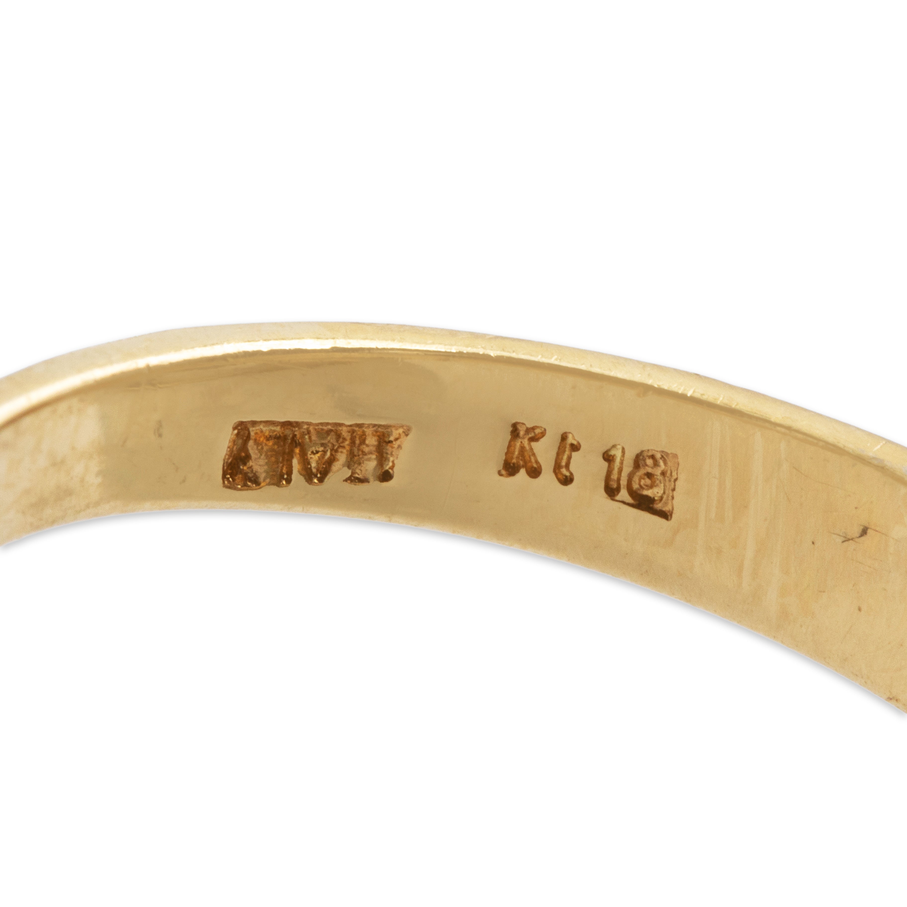 Vintage Italian 18k Yellow & White Gold Diamond Fabulous Cocktail Ring - Hallmark view