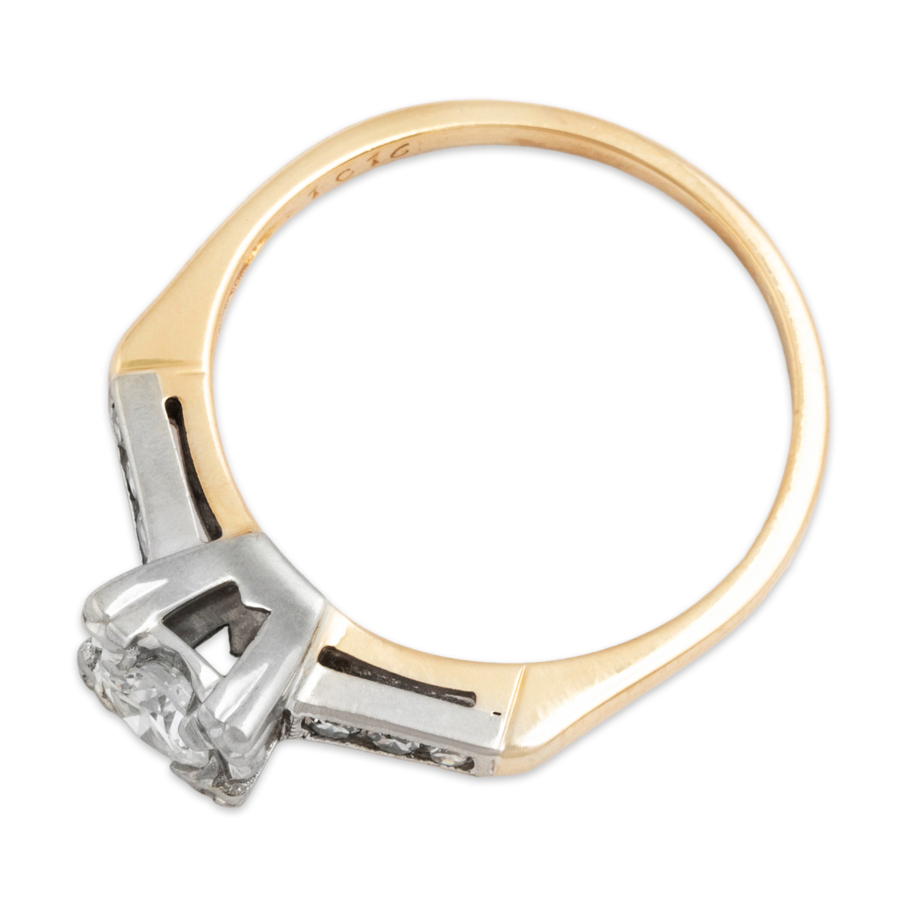 Vintage 14k Yellow & White Gold .356cttw Diamond Fantastic Trio Ring - Overall view