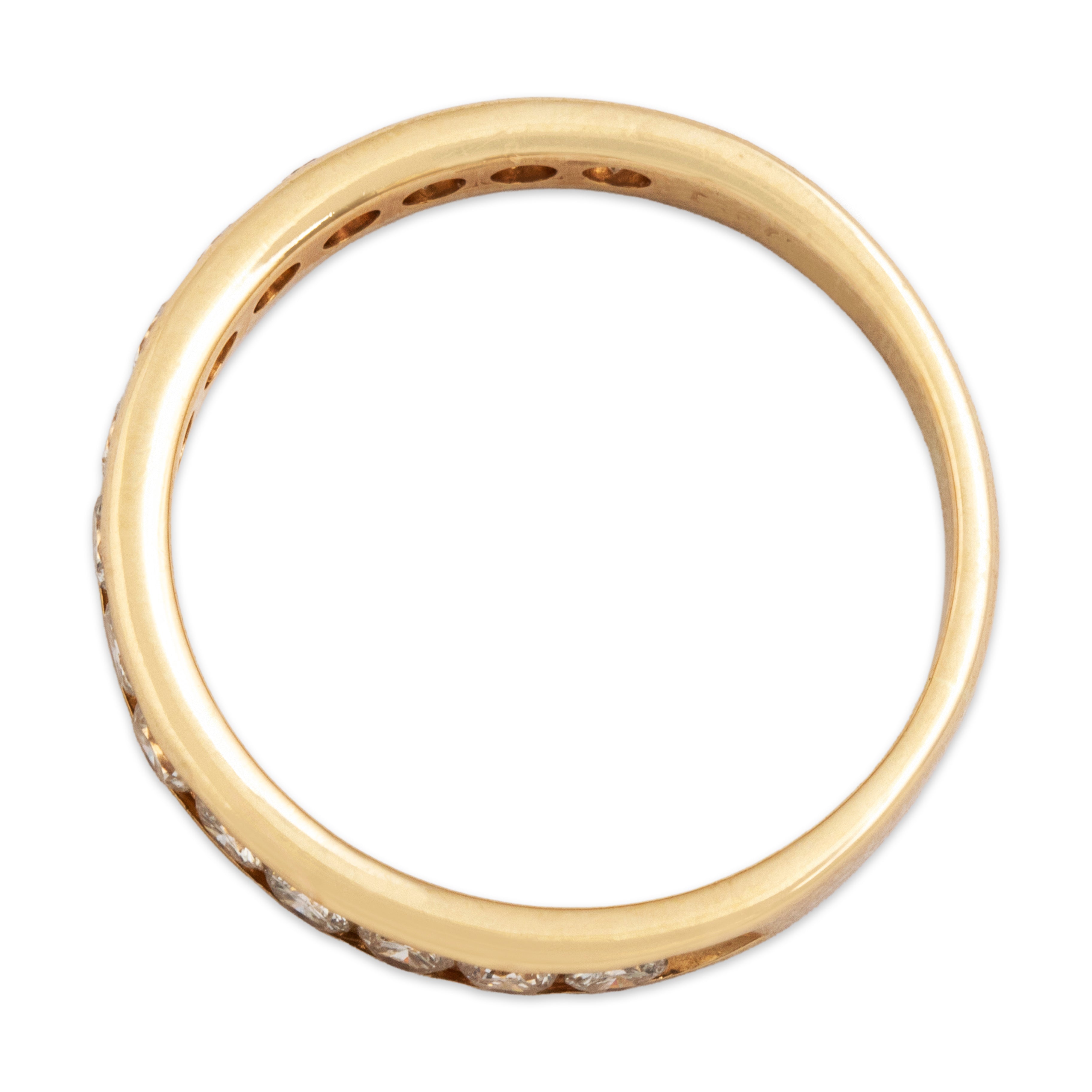 Vintage 14k Yellow Gold .87cttw Diamond Simple Channel-Set Band Ring - detail view #1