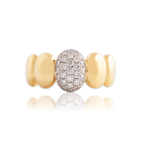Estate Italian Heavy 18k Yellow Gold .451cttw Diamond Bubble Band Ring 7.00