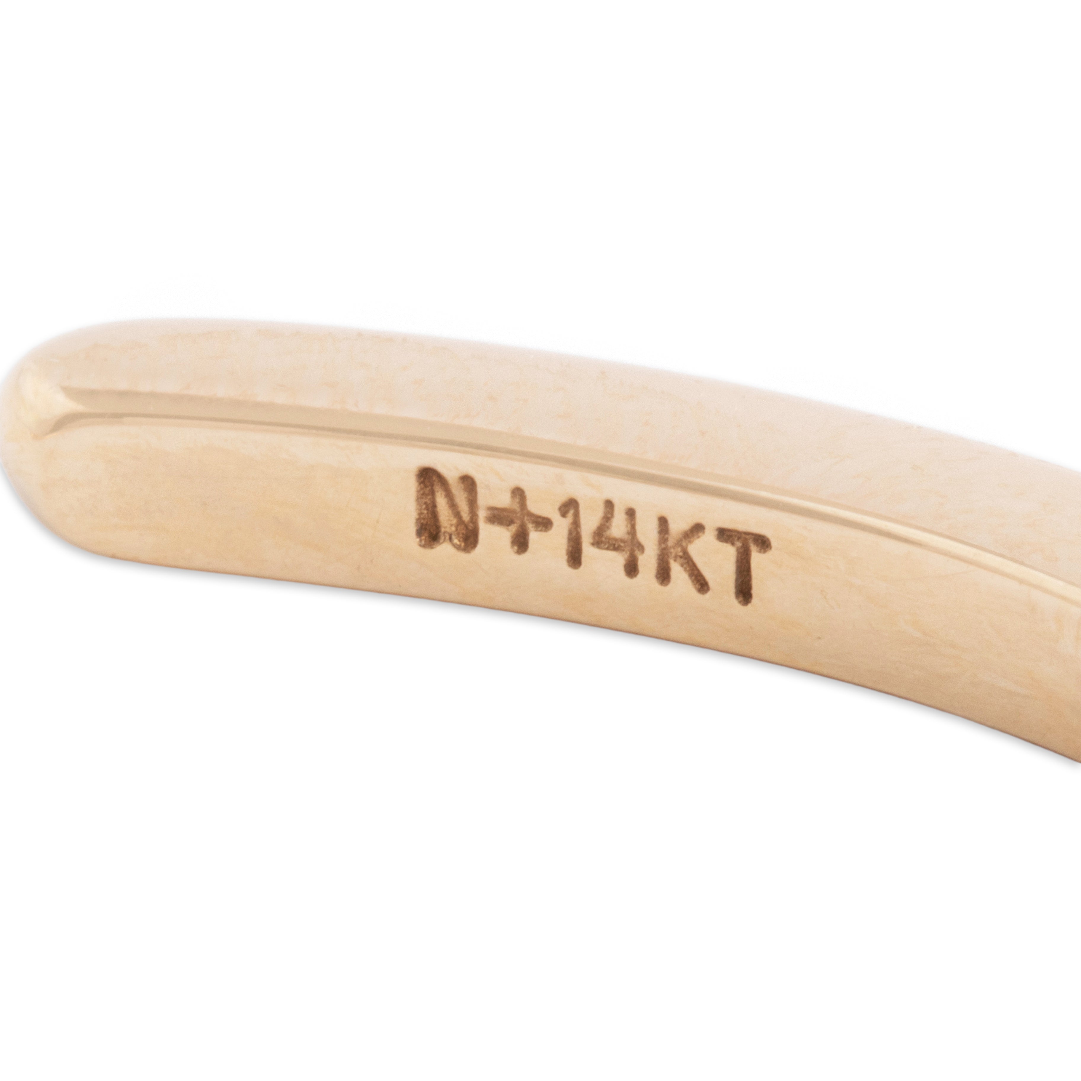 Vintage 14k Yellow Gold .216cttw Diamond Chic Arched Cuff Bracelet - Hallmark view