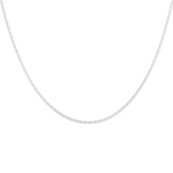 Vintage Italian 18k White Gold Sleek Everyday Chain Necklace 15