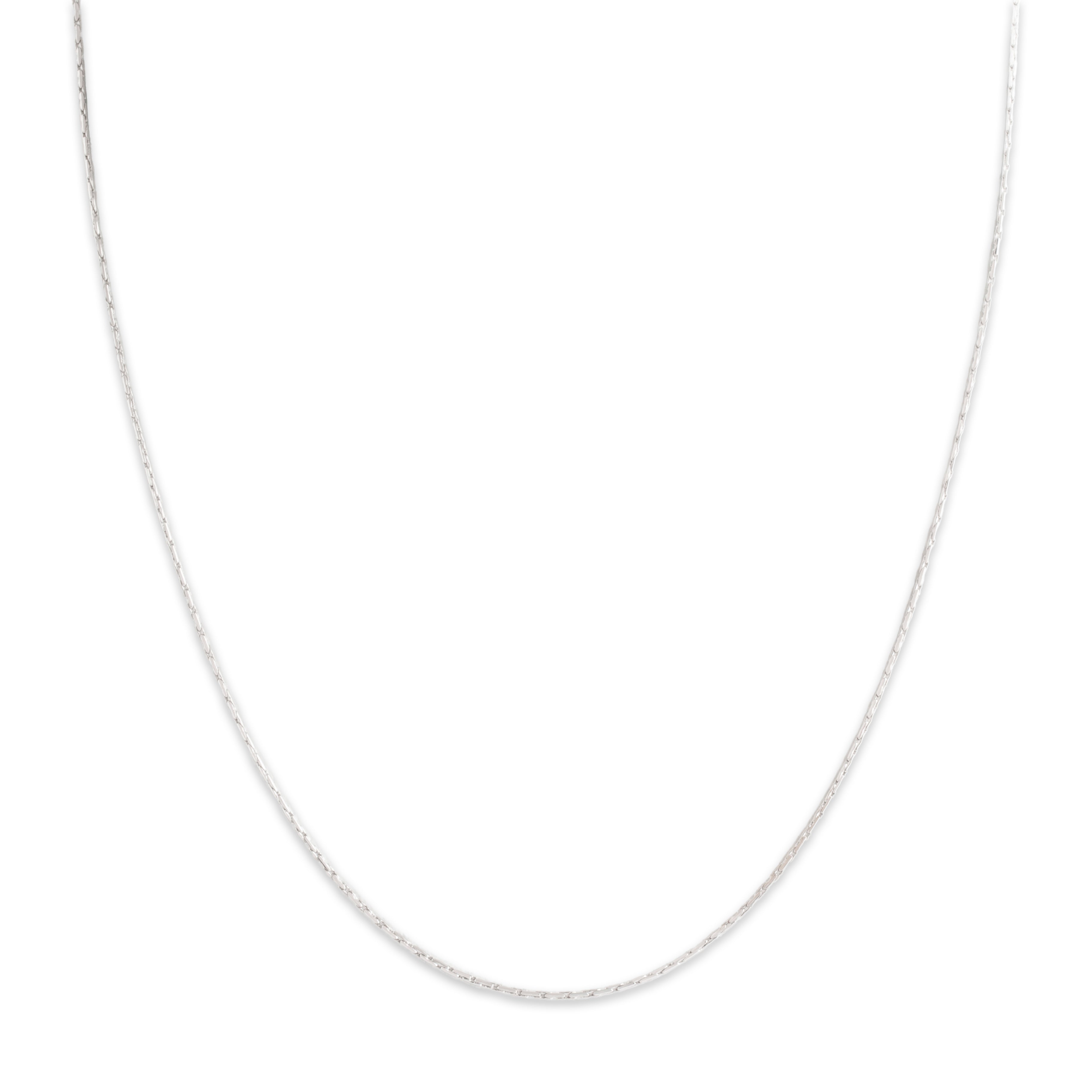 Vintage Italian 18k White Gold Sleek Everyday Chain Necklace - detail view #1