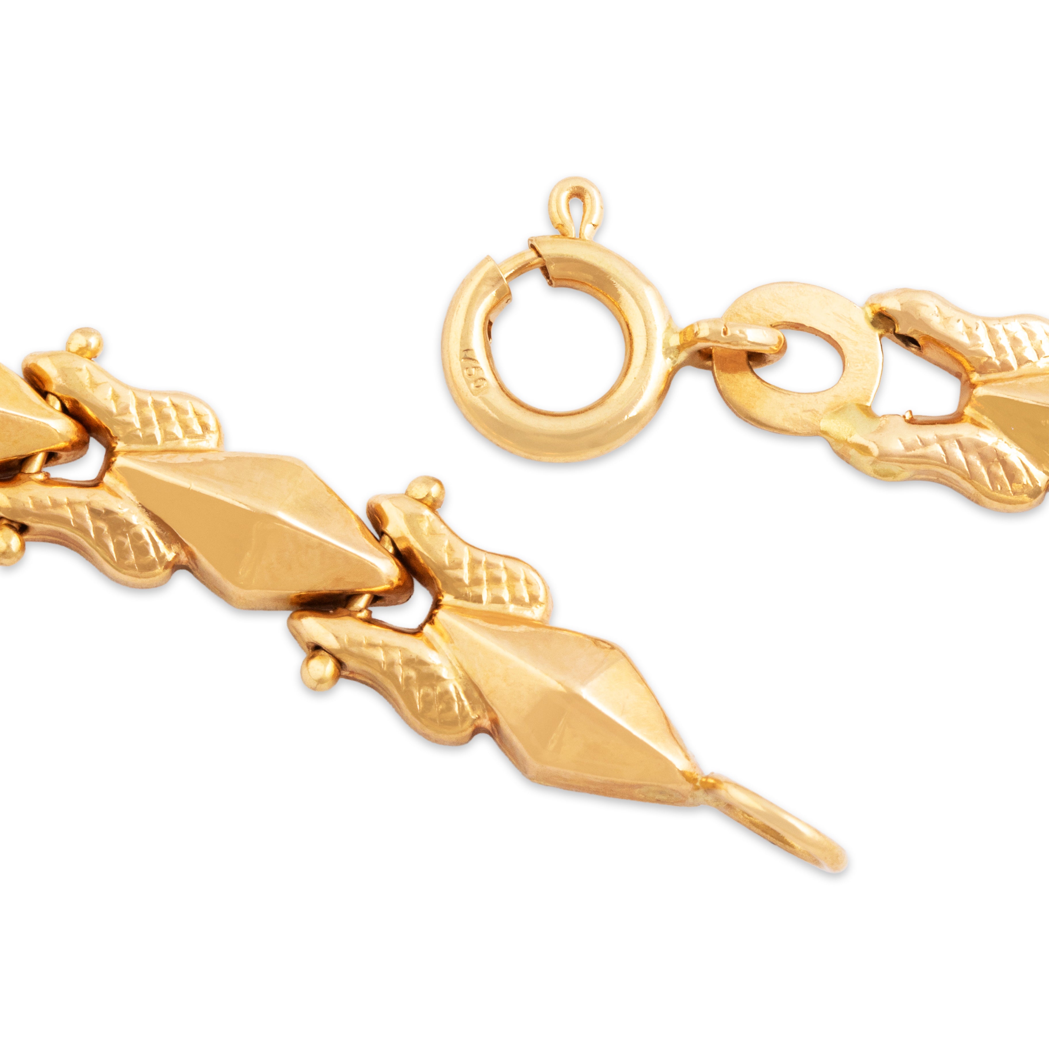 Vintage Italian 18k Yellow Gold Substantial Fringe Collar Necklace - clasp view