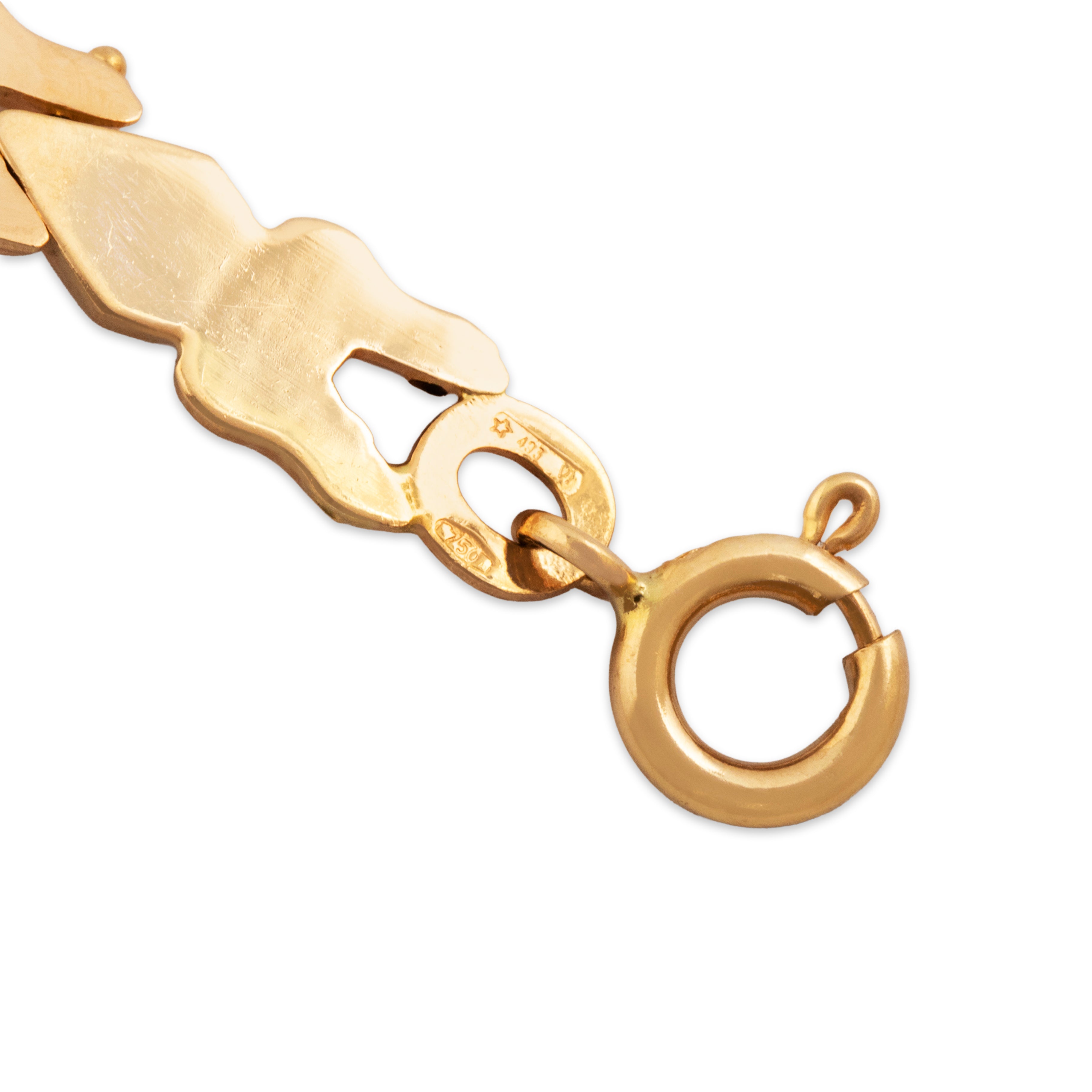 Vintage Italian 18k Yellow Gold Substantial Fringe Collar Necklace - clasp view