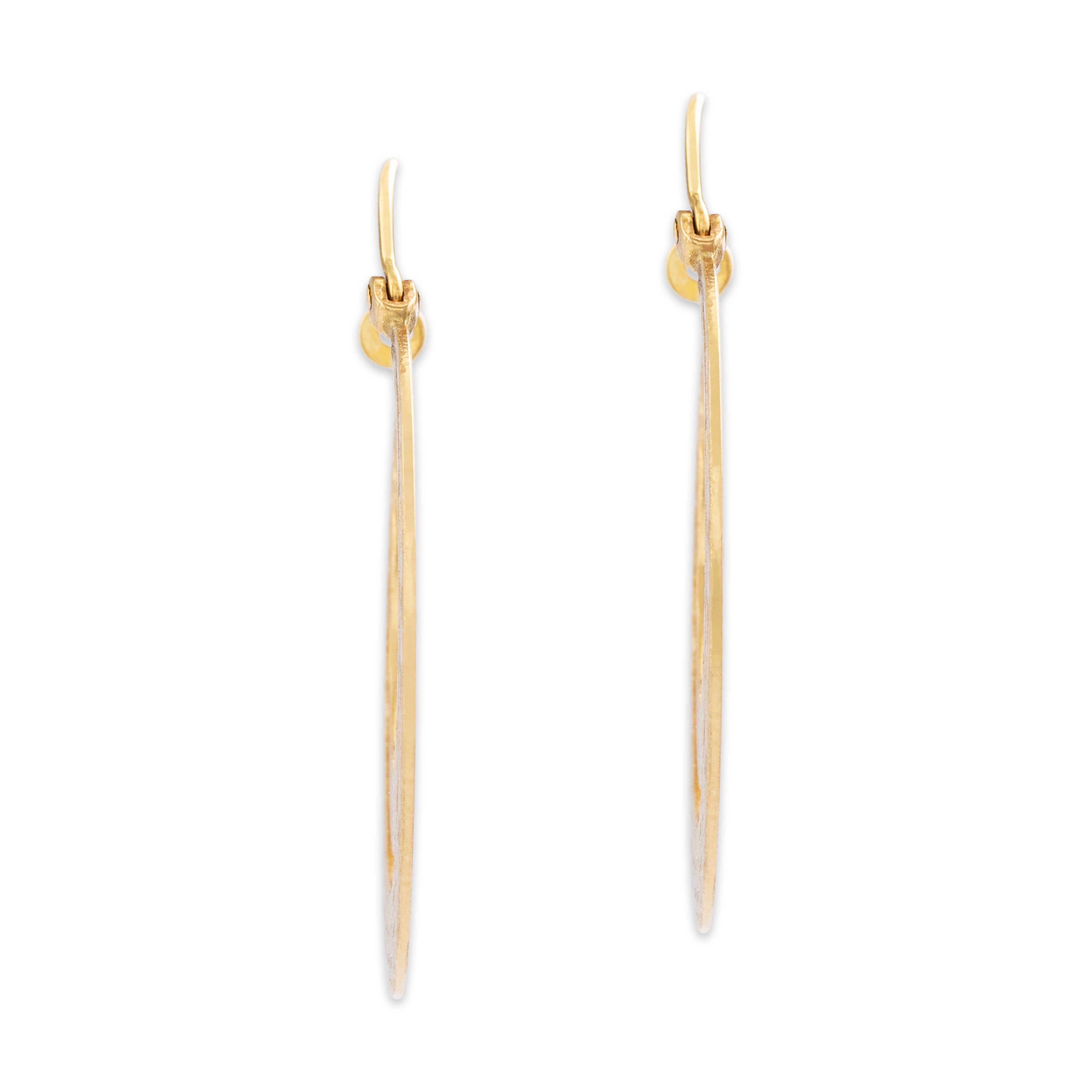 Vintage 14k Yellow Gold Layered Crescent Hoop Earrings - Back view